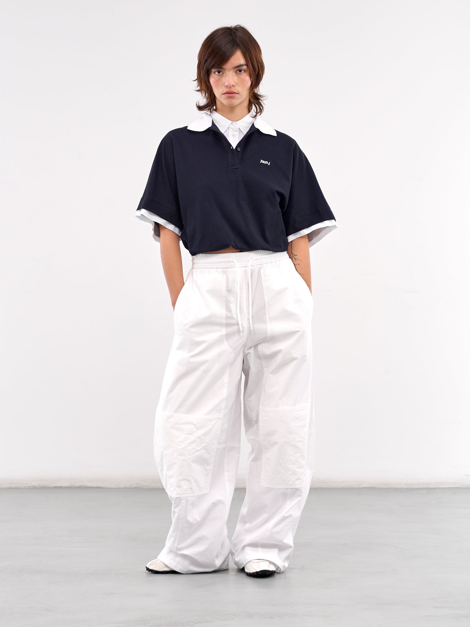 Wide Leg Paneled Trousers (5521W521-WHITE)