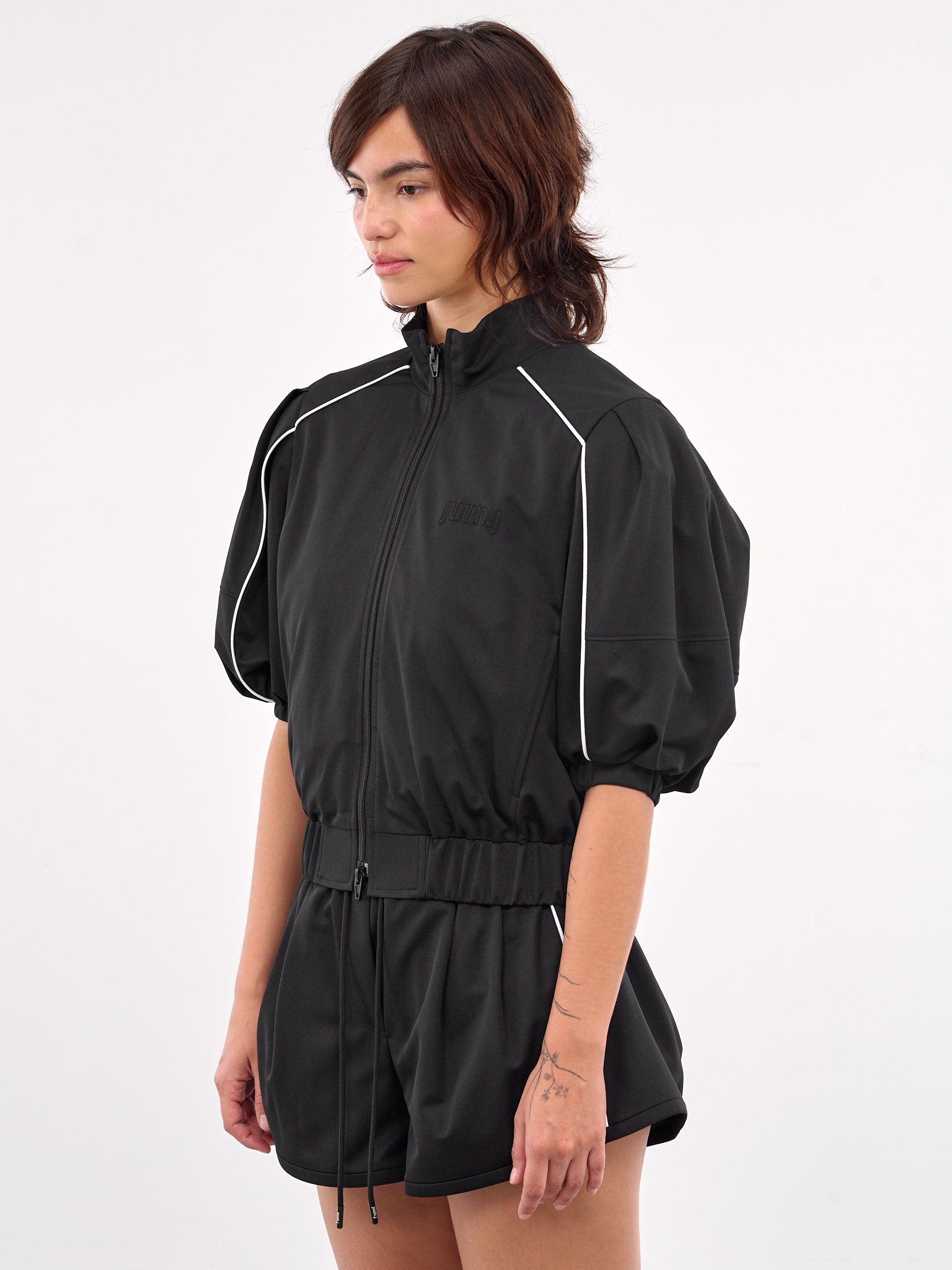 Zip-Up Puff Blouson (5539W515-BLACK)