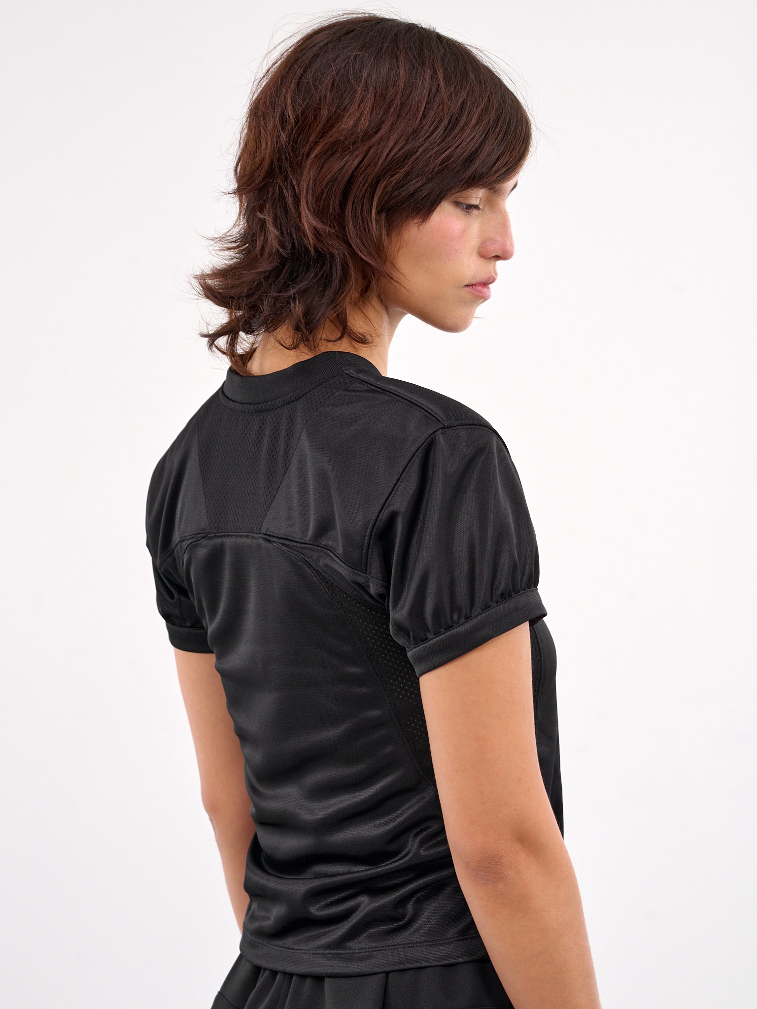 V-Neck Paneled Tee (5542W065-BLACK)