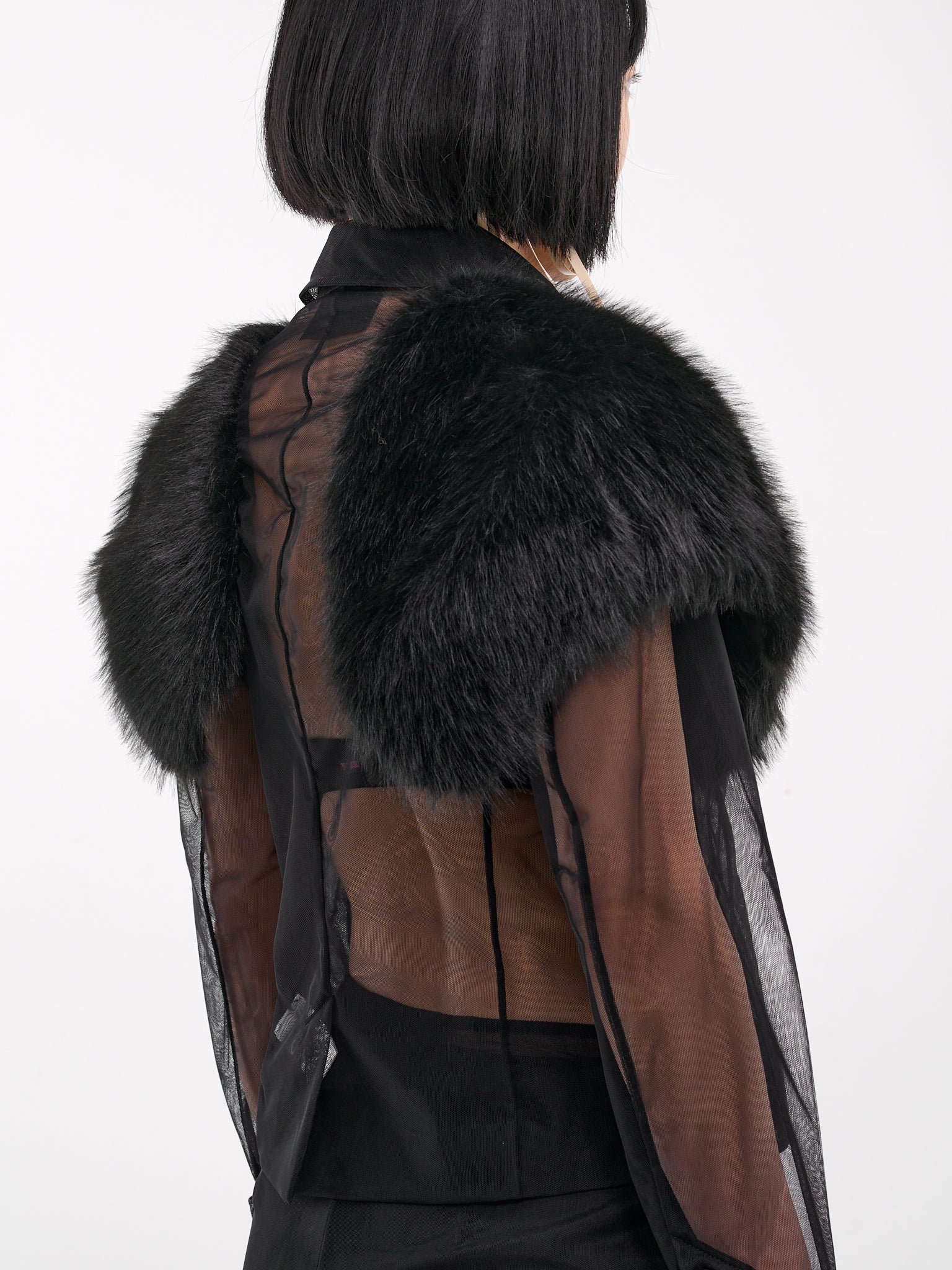 Faux Fur & Tulle Jacket (6097-CAPF-0069-BLACK)