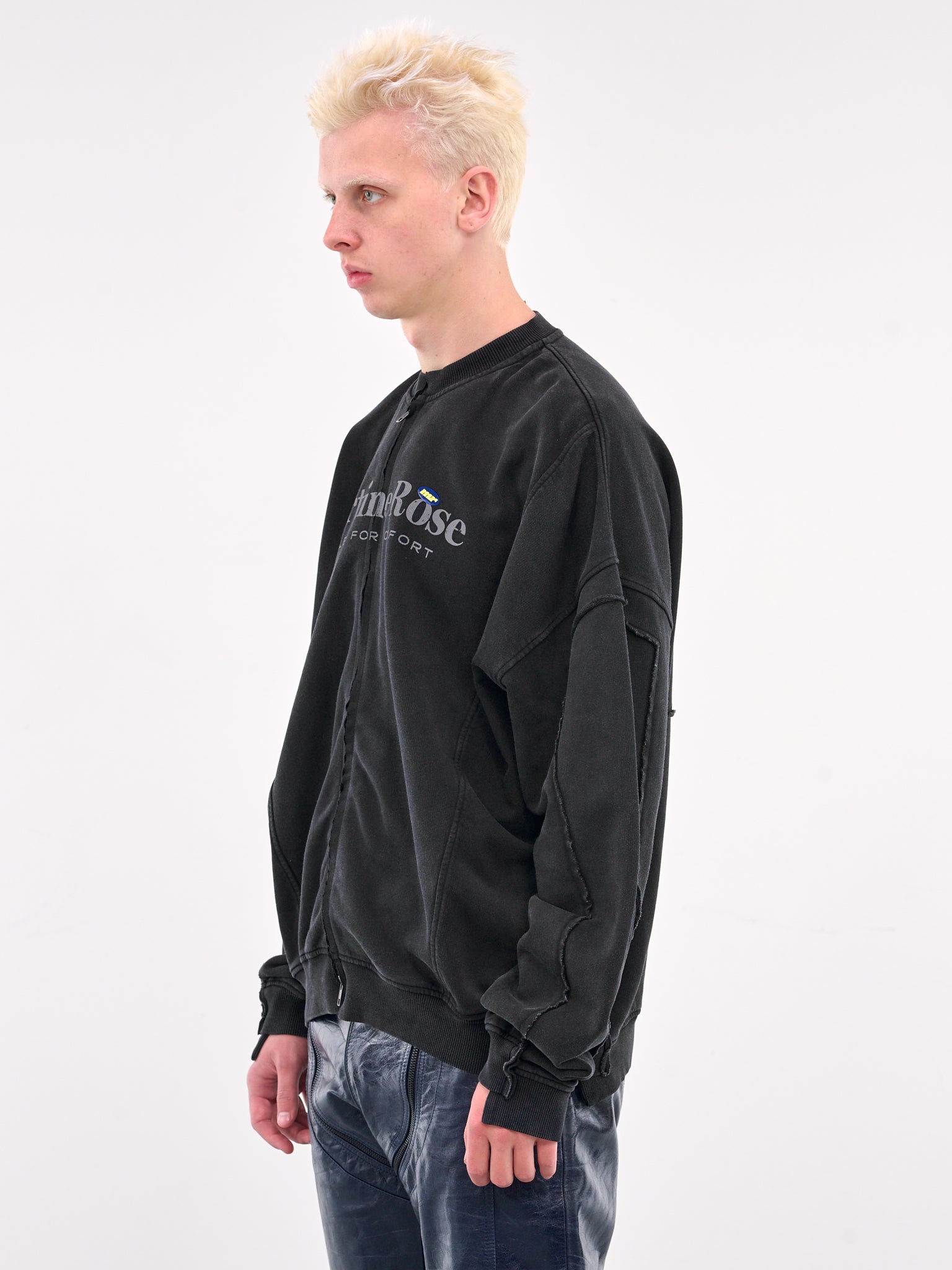 Zip Up Crewneck (642JS02002L-BLACK)