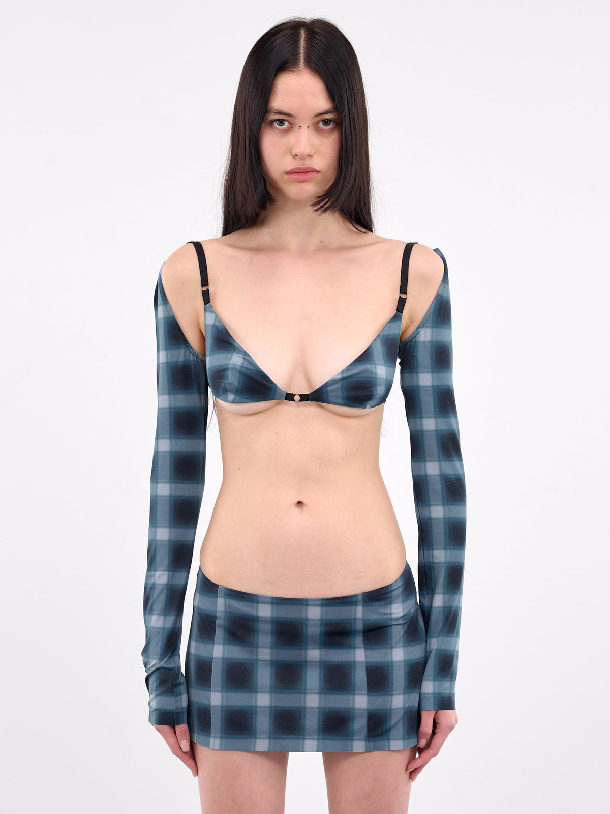 Mowalola Long Sleeve Bra Top (6L4SJ5780000-BLUE)