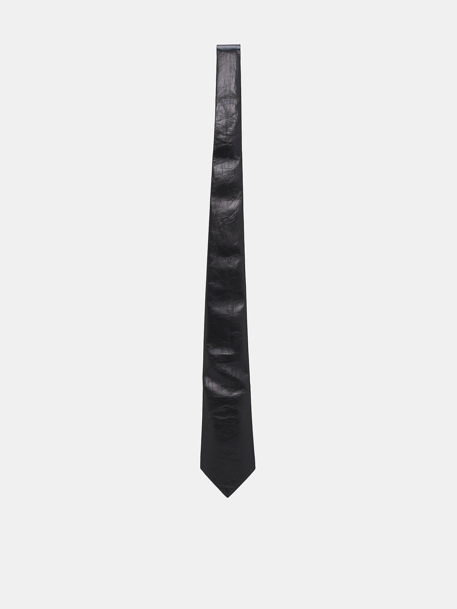 Shiny Leather Tie (762027VKLC0-1000-BLACK)