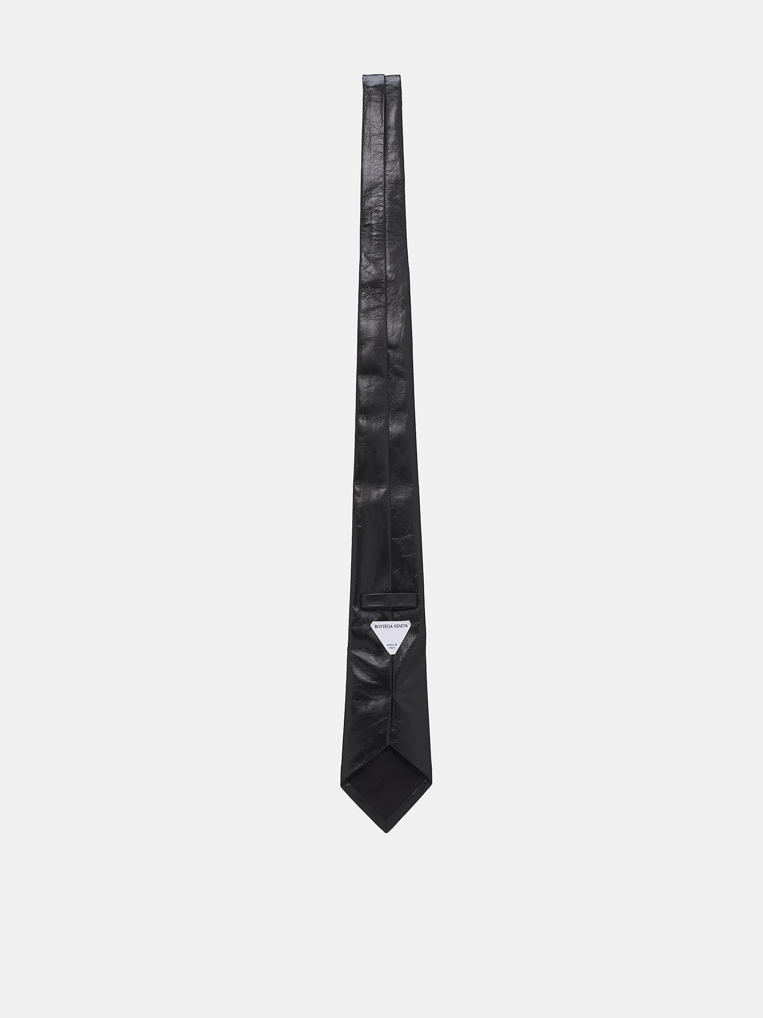 Shiny Leather Tie (762027VKLC0-1000-BLACK)