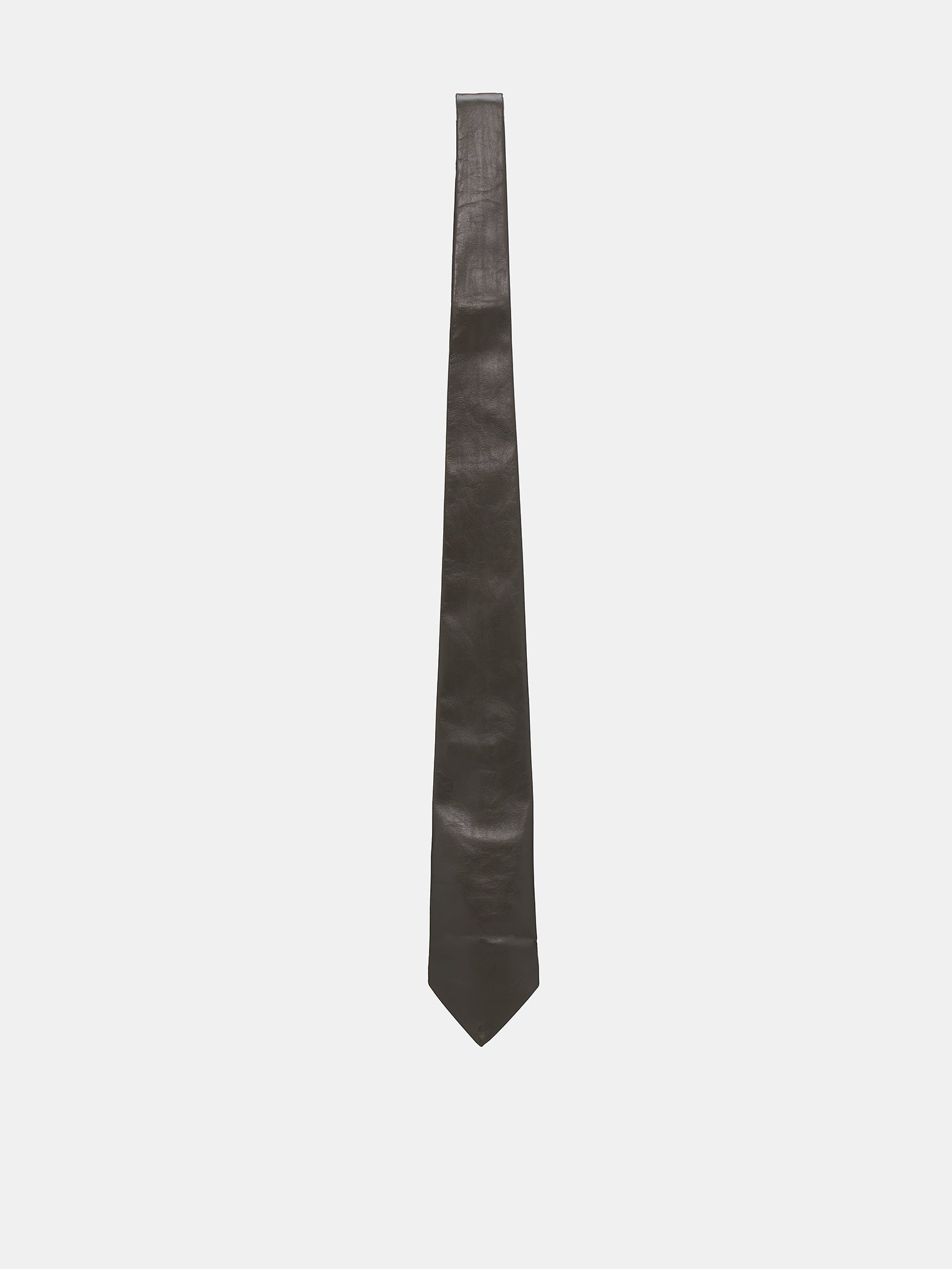 Shiny Leather Tie (762027VKLC0-3312-OLIVE-GREEN)