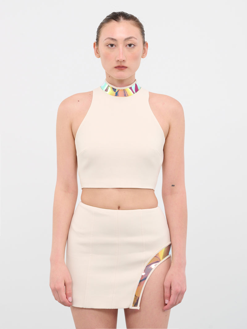 Iridescent Crop Top (78T-ECRU-LIGHT-IRIDESCENT)