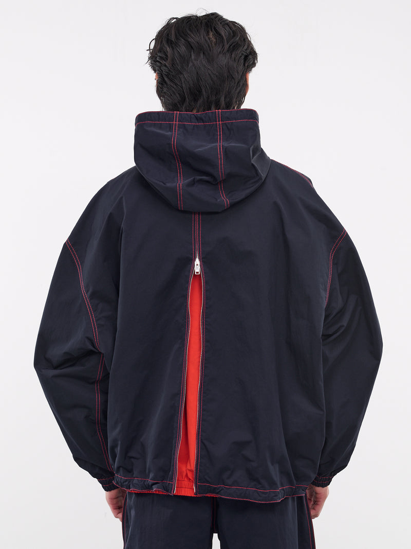 EGONlab Navy Padded Shoulders Track Jacket