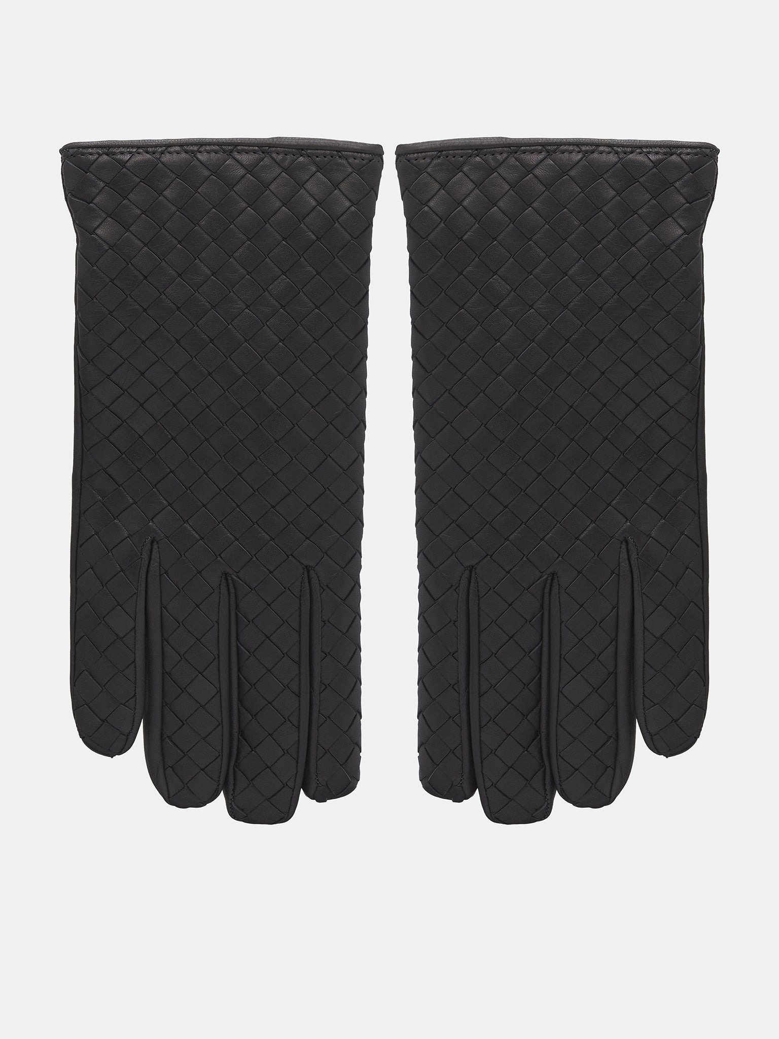 Intrecciato Leather Gloves (804440V0171-1792-DARK-GREY)