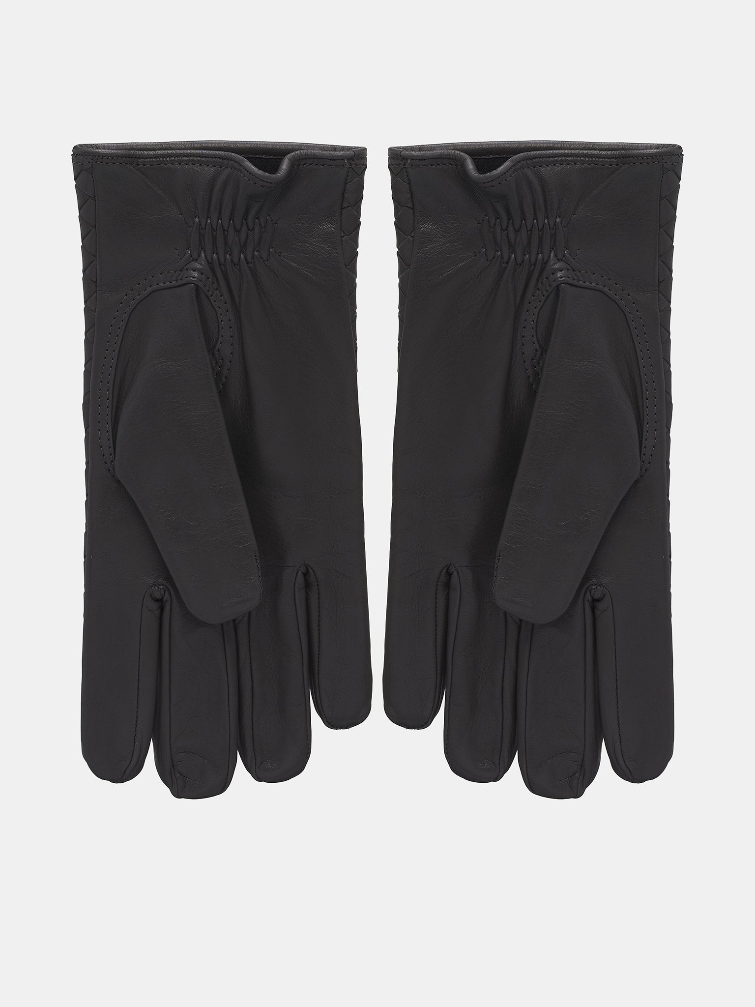 Intrecciato Leather Gloves (804440V0171-1792-DARK-GREY)