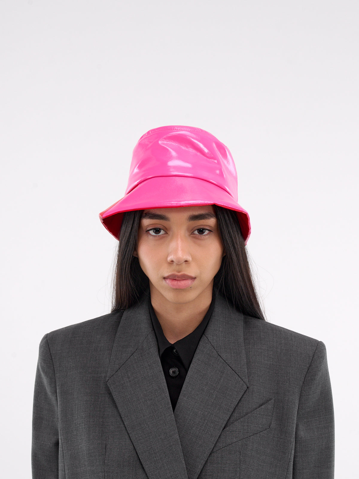 Vinyl Bucket Hat (812-VINCENNES-HOT-PINK-RED)