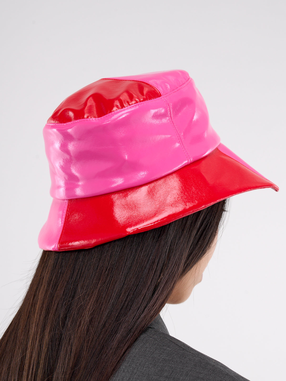 Vinyl Bucket Hat (812-VINCENNES-HOT-PINK-RED)