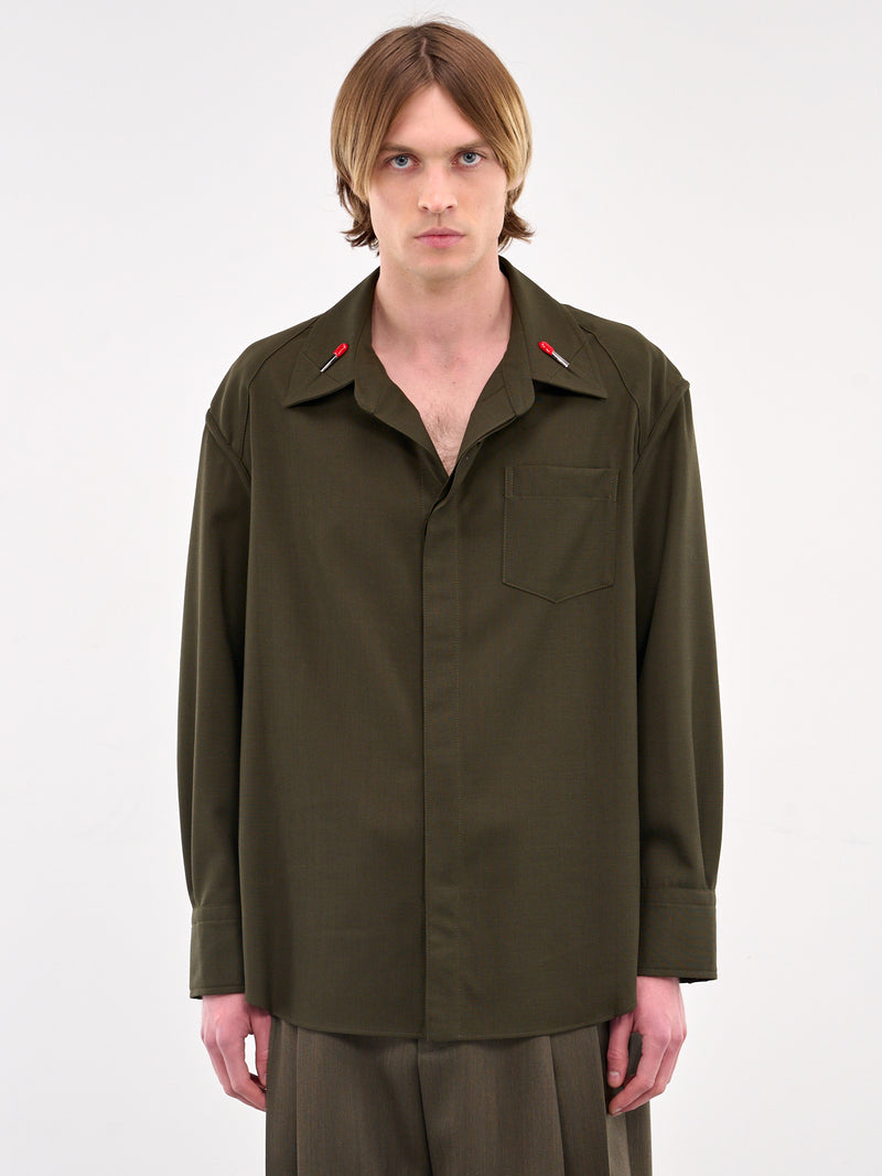 Light Wool Shirt (819940V5C70-3584-DARK-FOREST)