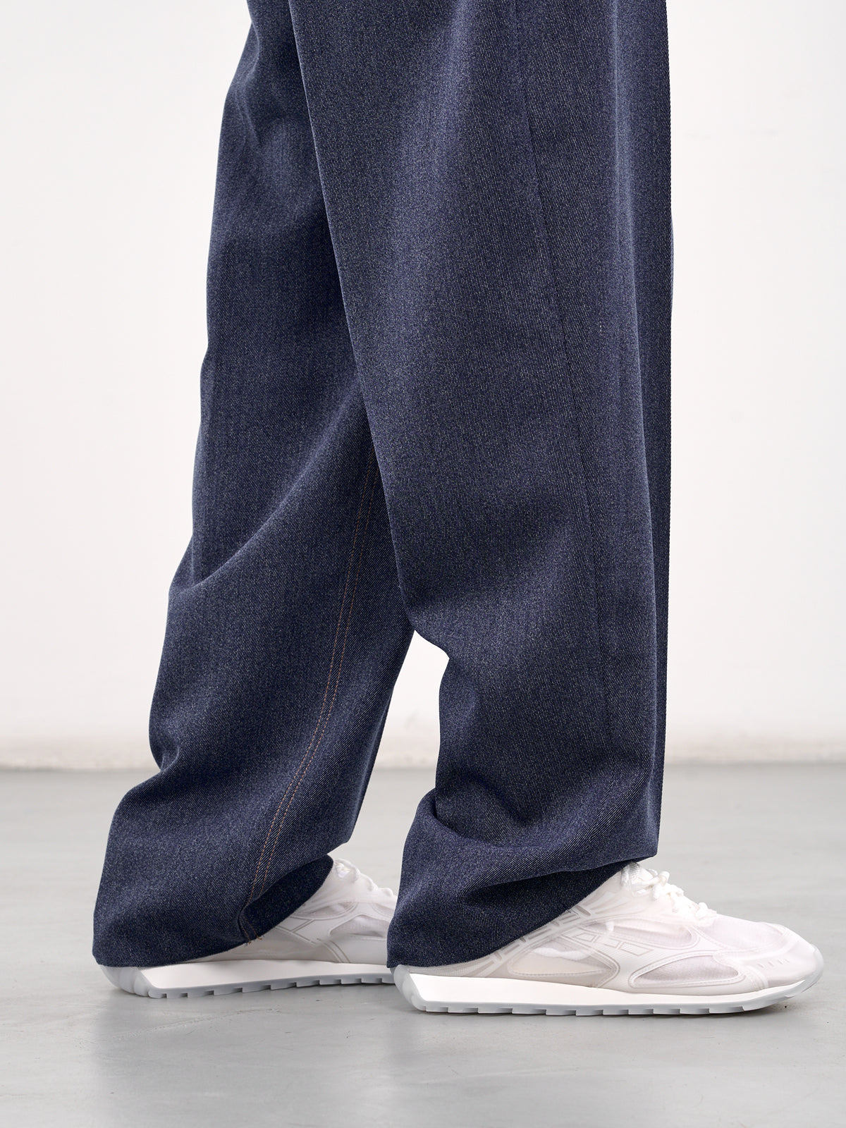 Wool Cotton Wide Leg Trousers (825520V5CN0-4245-INDIGO)