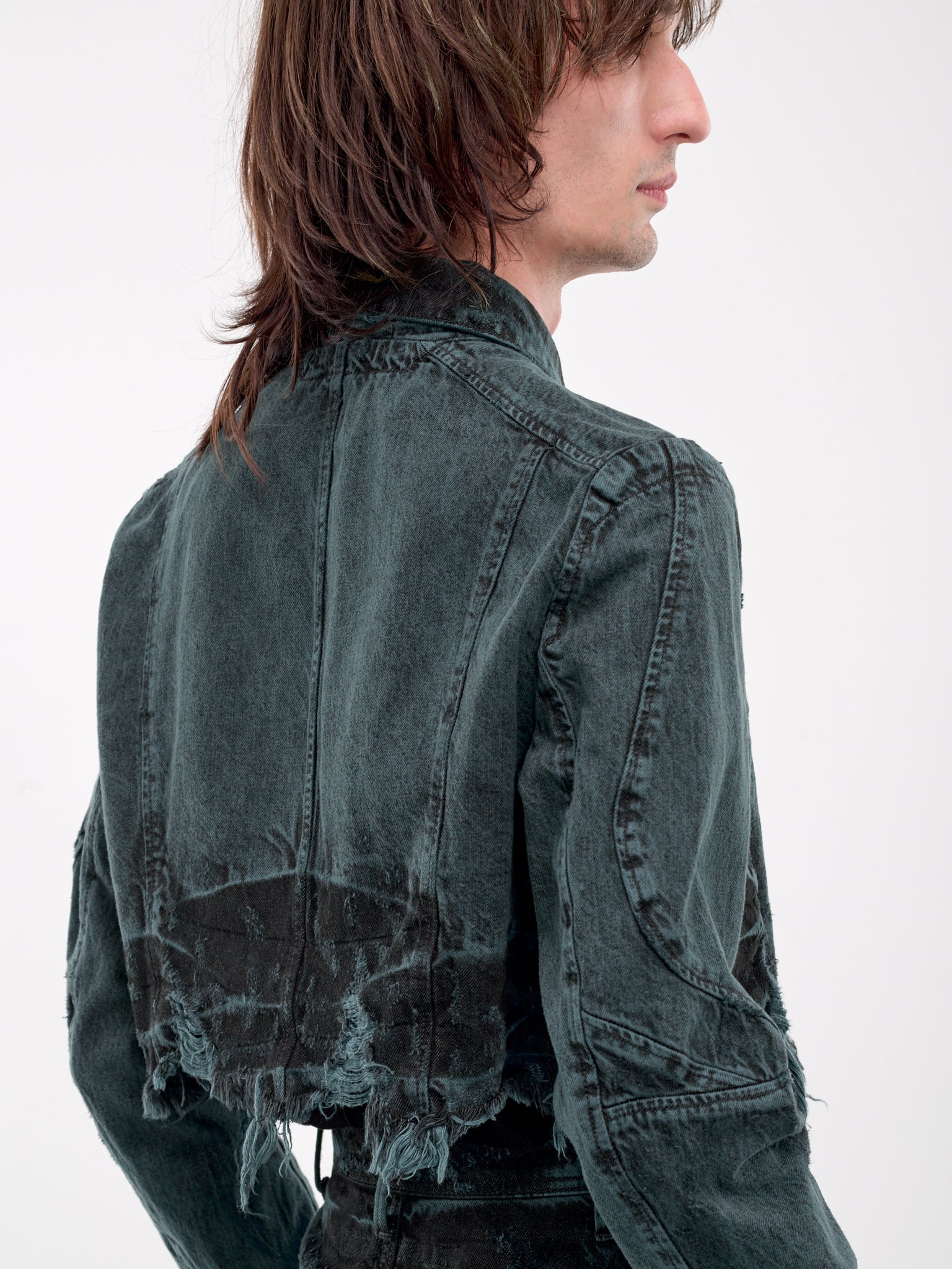 Distressed Crop Denim Jacket (877BLM4-D-ICEBERG)