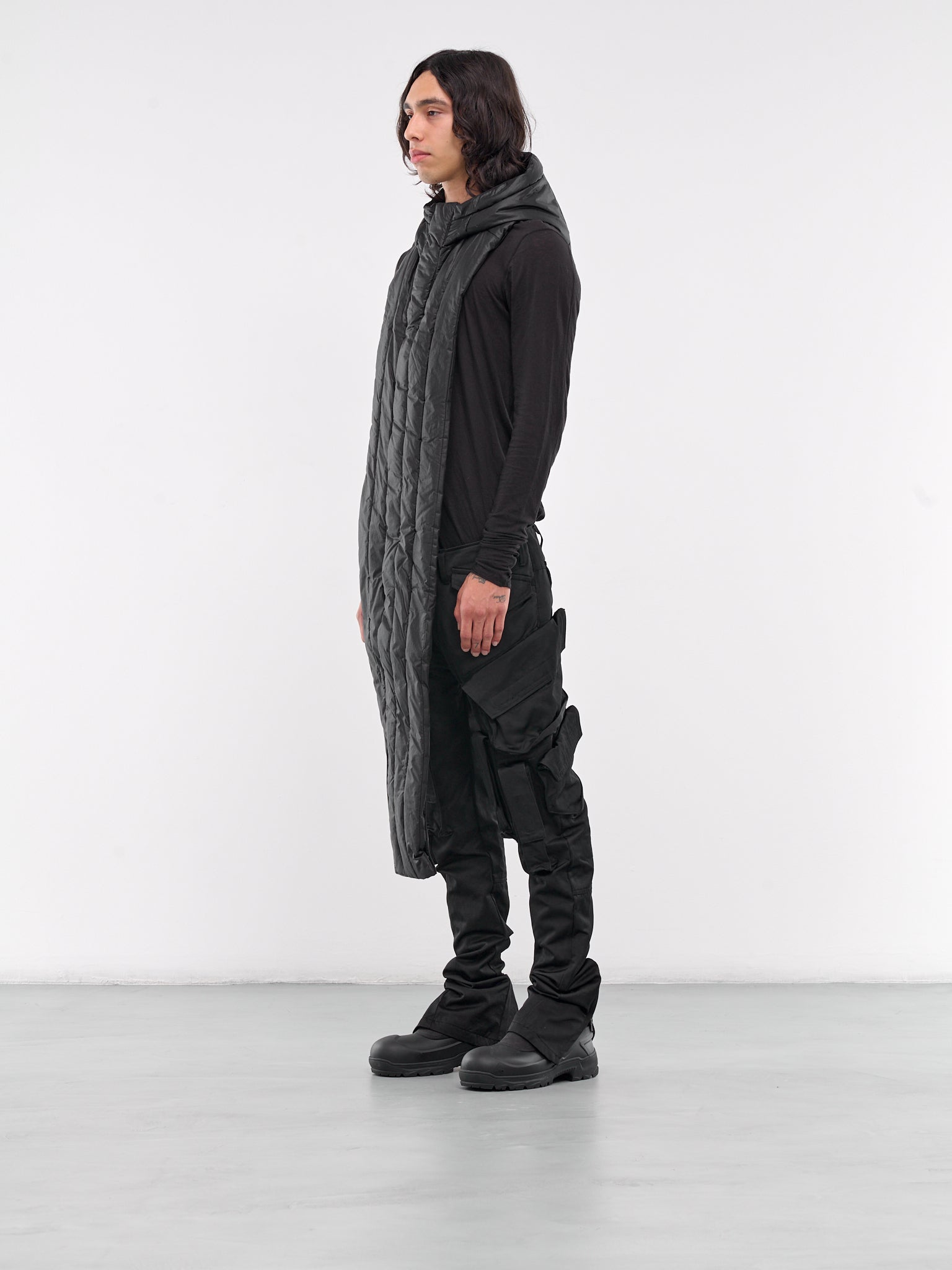 Padded Nylon Scarf Hood (877STU5-BLACK)