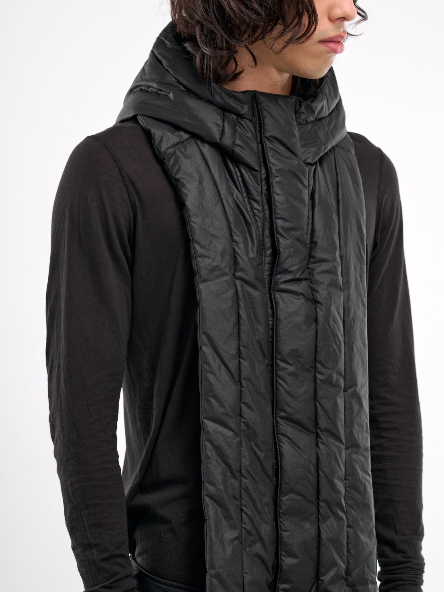 Padded Nylon Scarf Hood (877STU5-BLACK)