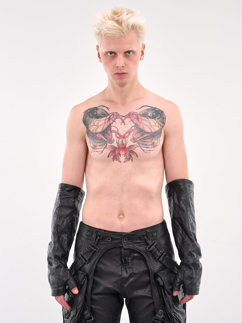 Fingerless Leather Gloves (897ACU6-BLACK)