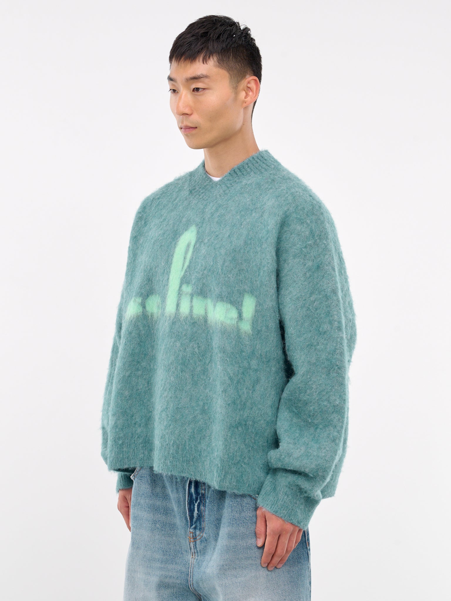 Brush Mohair Jumper (948YA01505-BLUE)