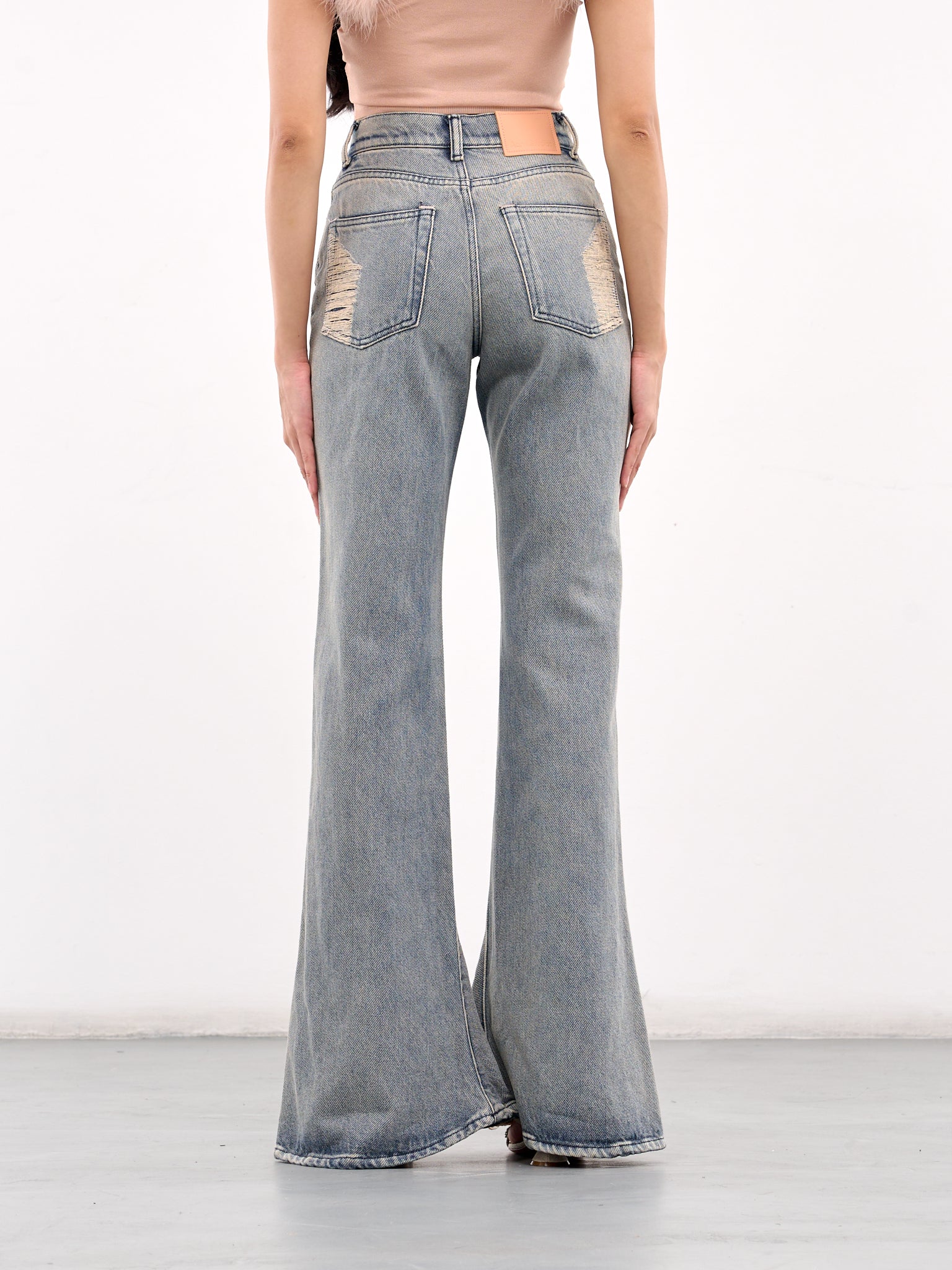 2024F Bootcut Distressed Jeans (A00517-MID-BLUE)