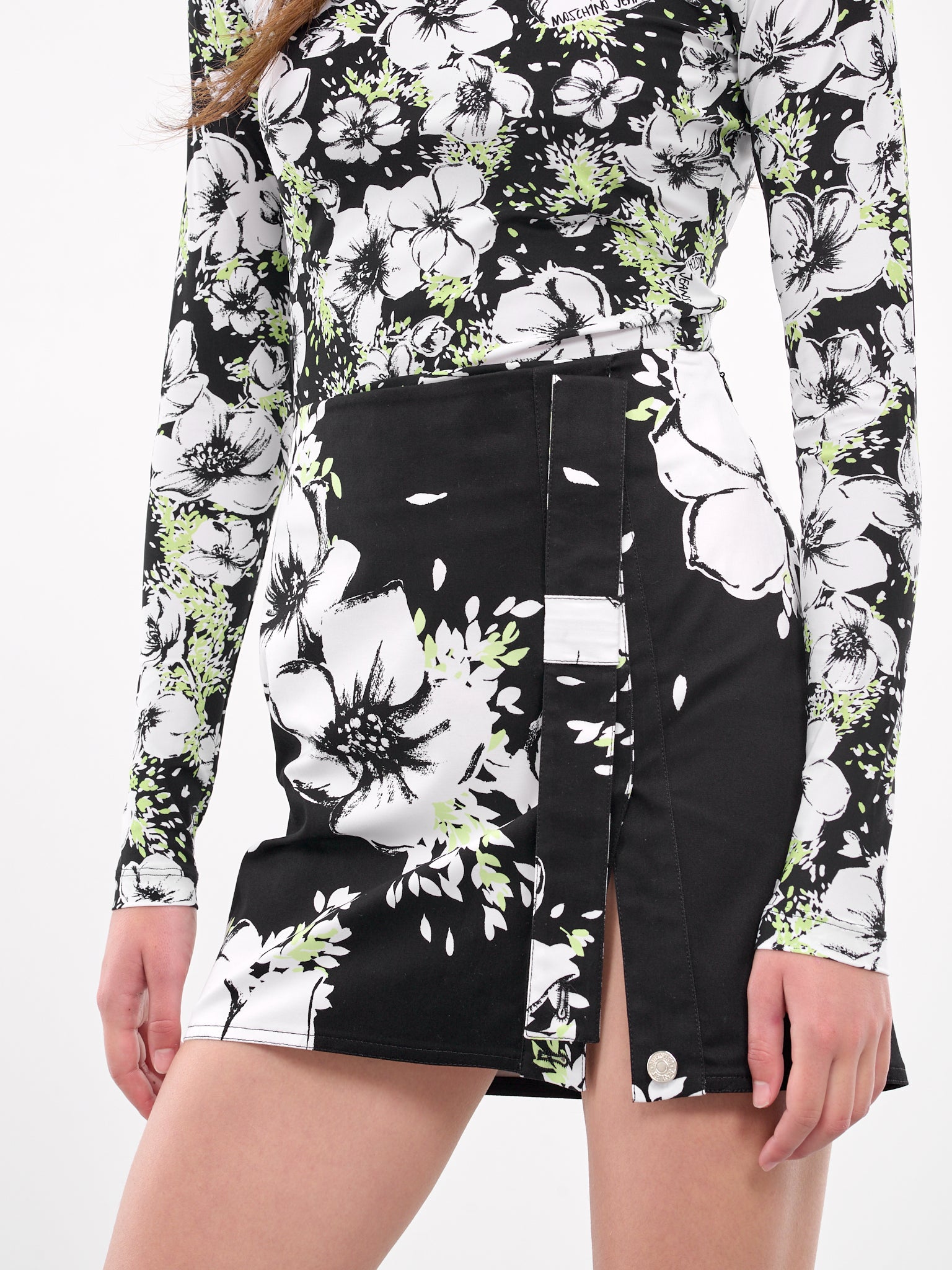 Floral Mini Skirt (A0110-8736-MULTI-BLACK)