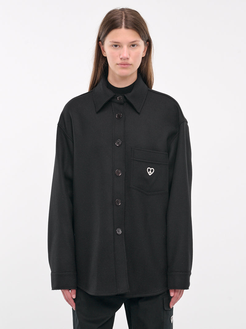 Charm Wool Overshirt (A0605-8717-BLACK)