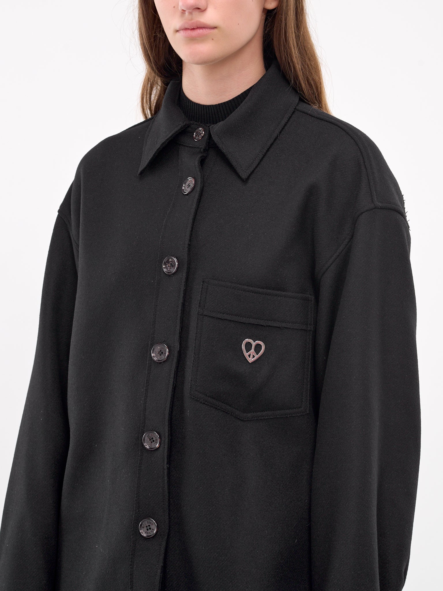 Charm Wool Overshirt (A0605-8717-BLACK)