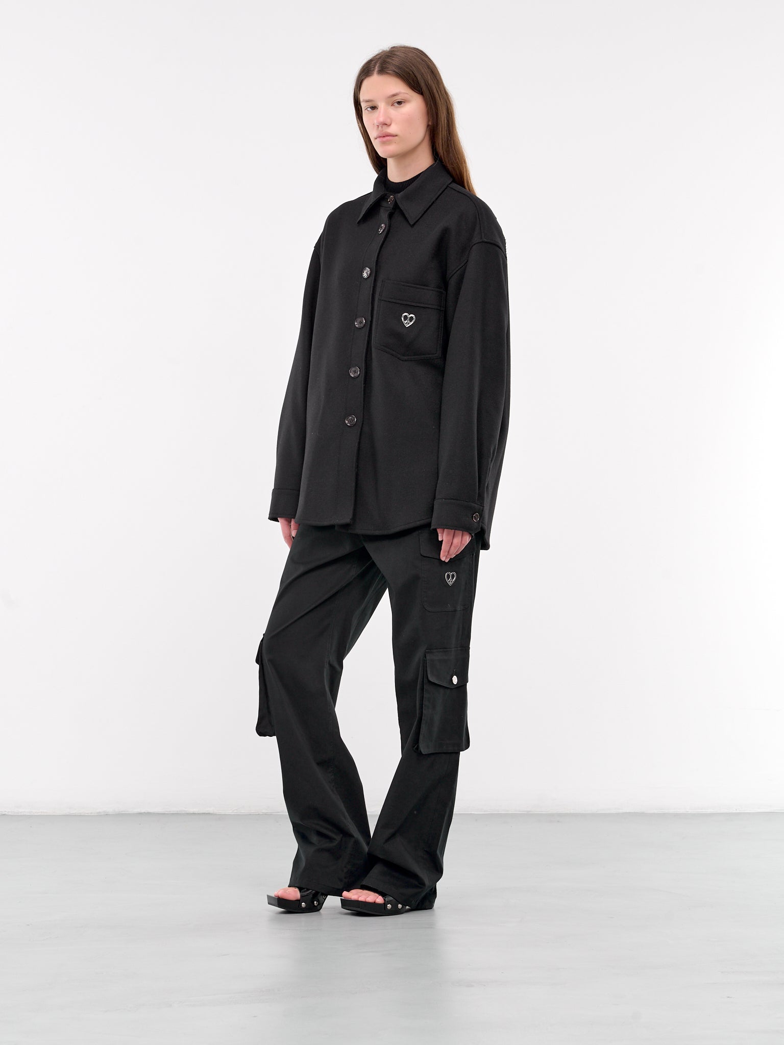 Charm Wool Overshirt (A0605-8717-BLACK)