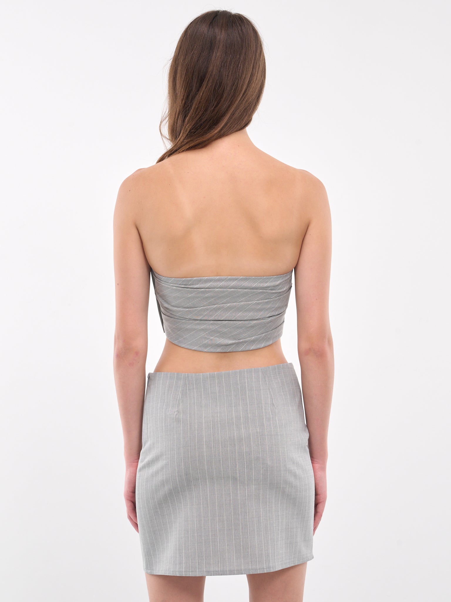 Pinstripe Logo Tube Top (A0812-8725-MULTI-GREY)