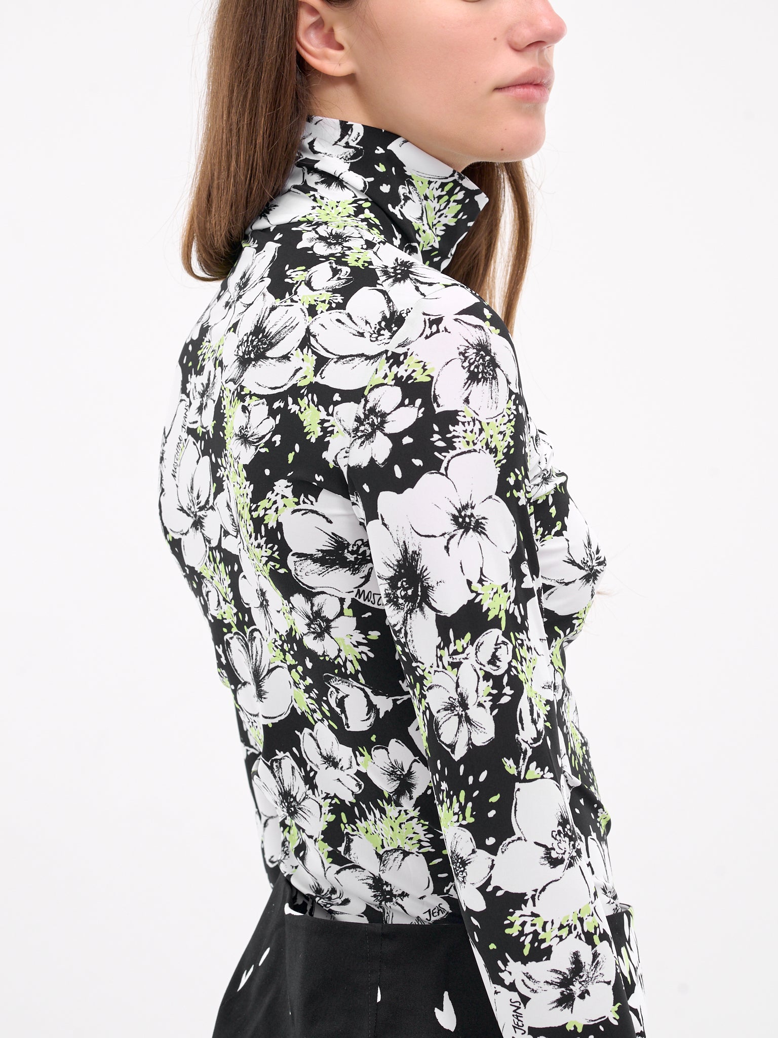 Floral Print Turtleneck (A1213-8741-MULTI-BLACK)