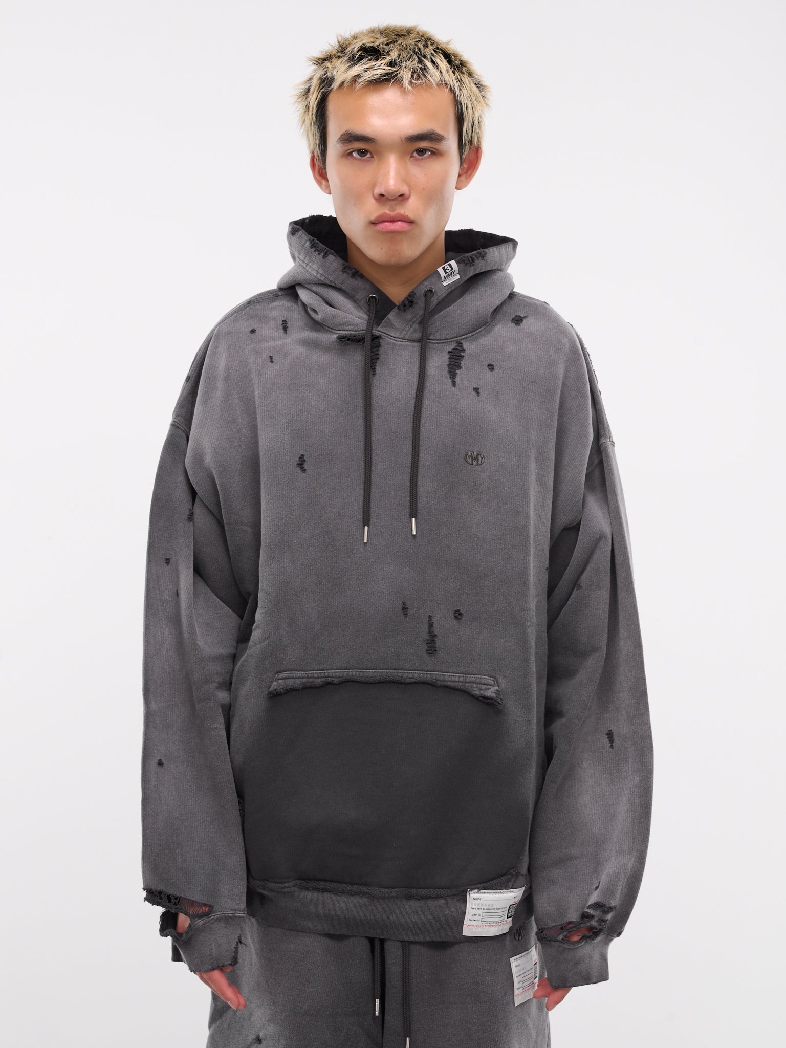 Distressed Hoodie (A13HD542-BLACK)