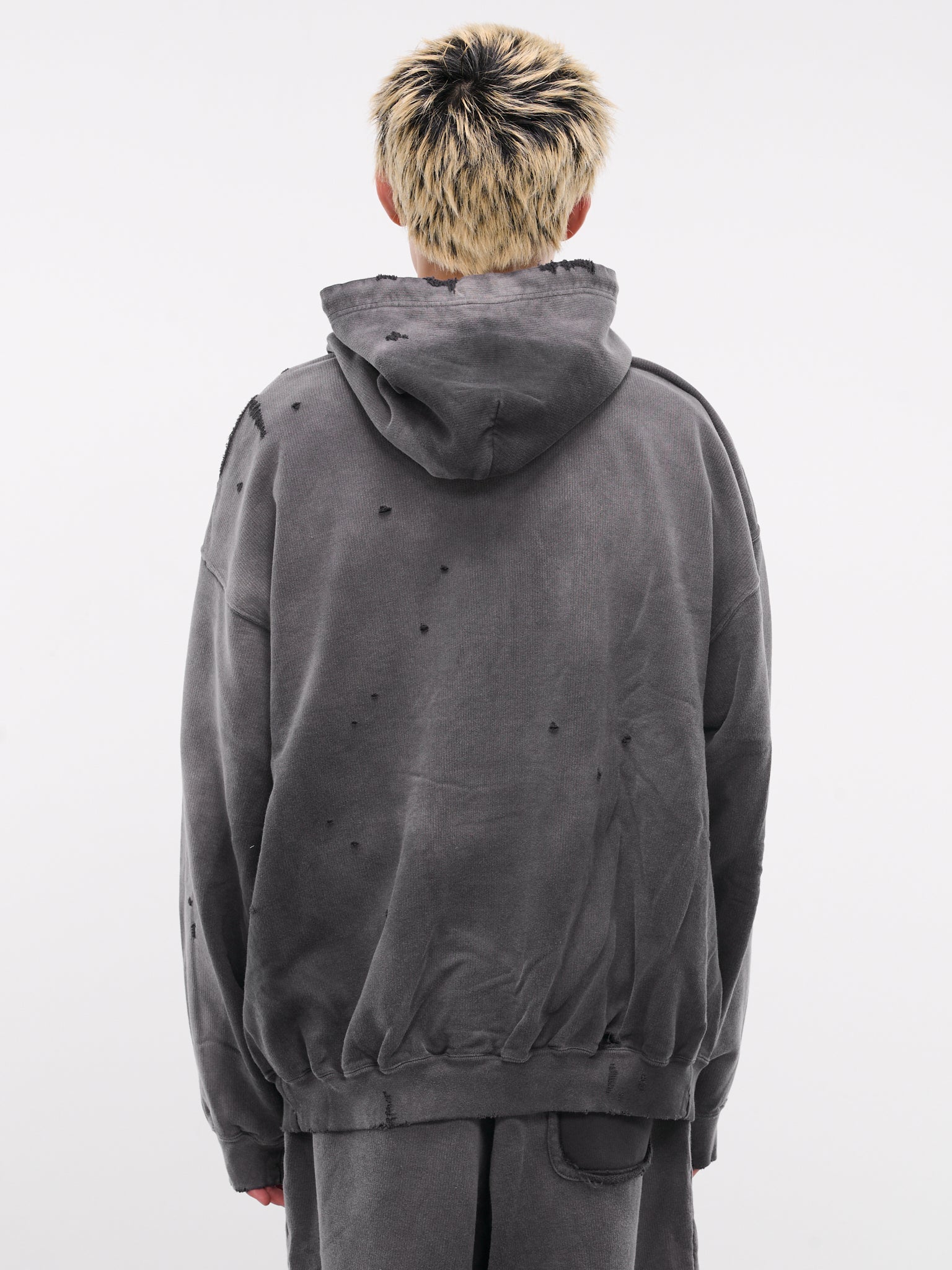 Distressed Hoodie (A13HD542-BLACK)