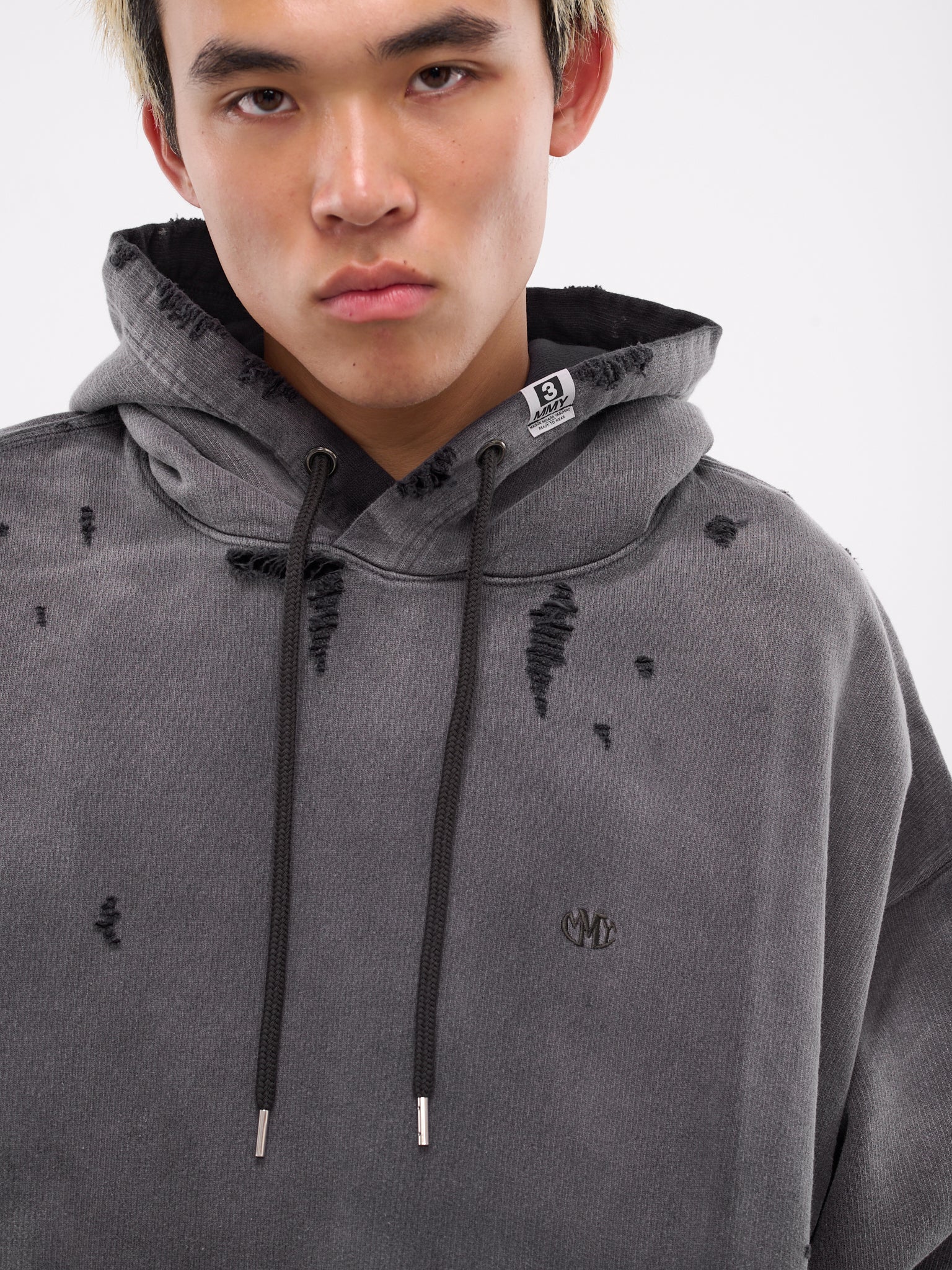 Distressed Hoodie (A13HD542-BLACK)