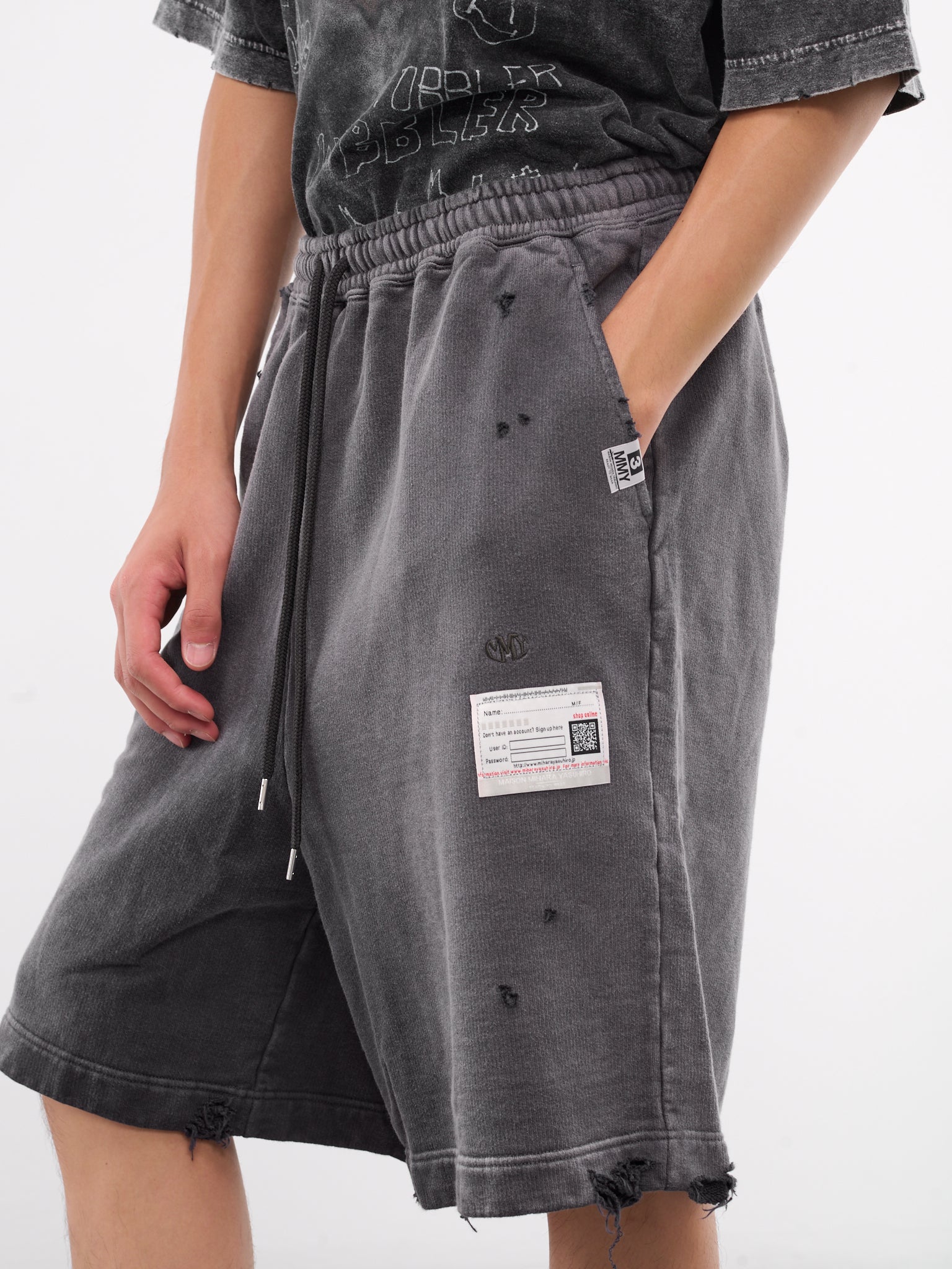 Distressed Sweat Shorts (A13SP544-BLACK)