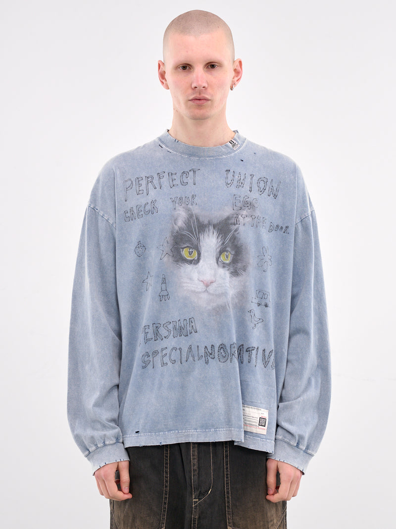 Graphic Scribble Long Sleeve Tee (A14LT621-BLUE)