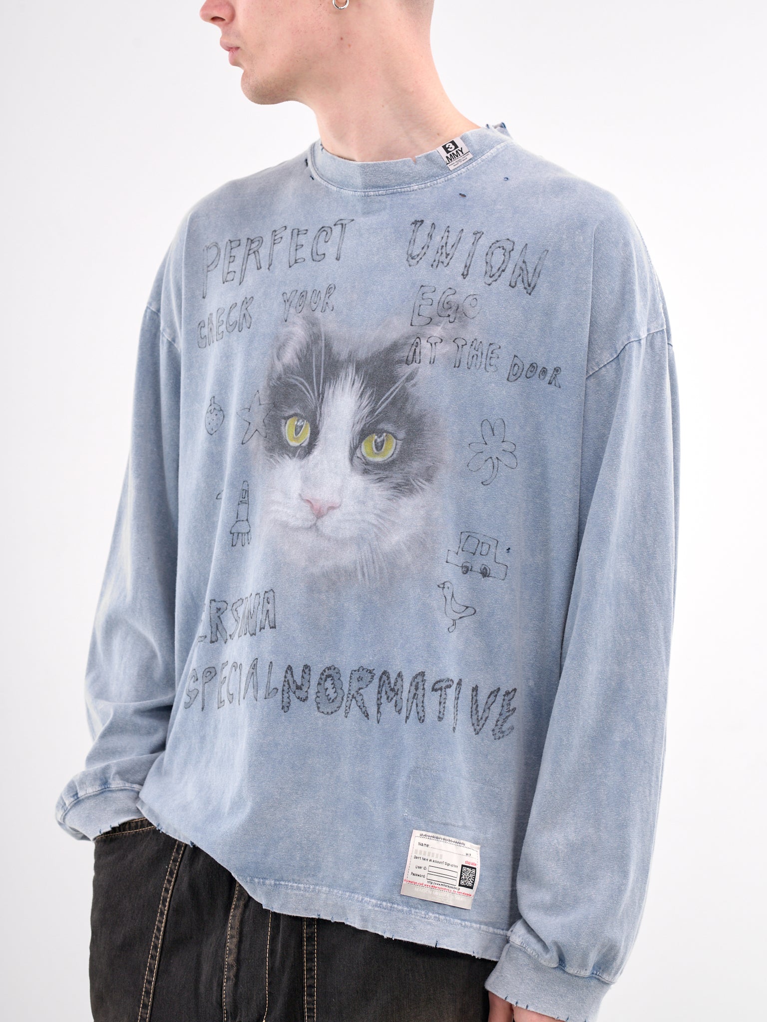 Graphic Scribble Long Sleeve Tee (A14LT621-BLUE)