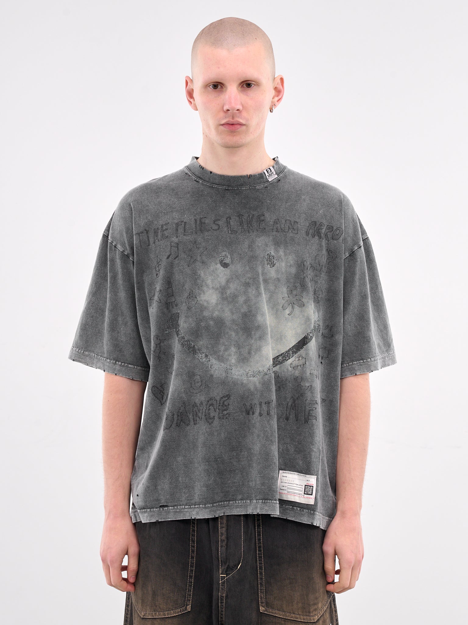 Distressed Scribble Graphic Tee (A14TS622-BLACK)