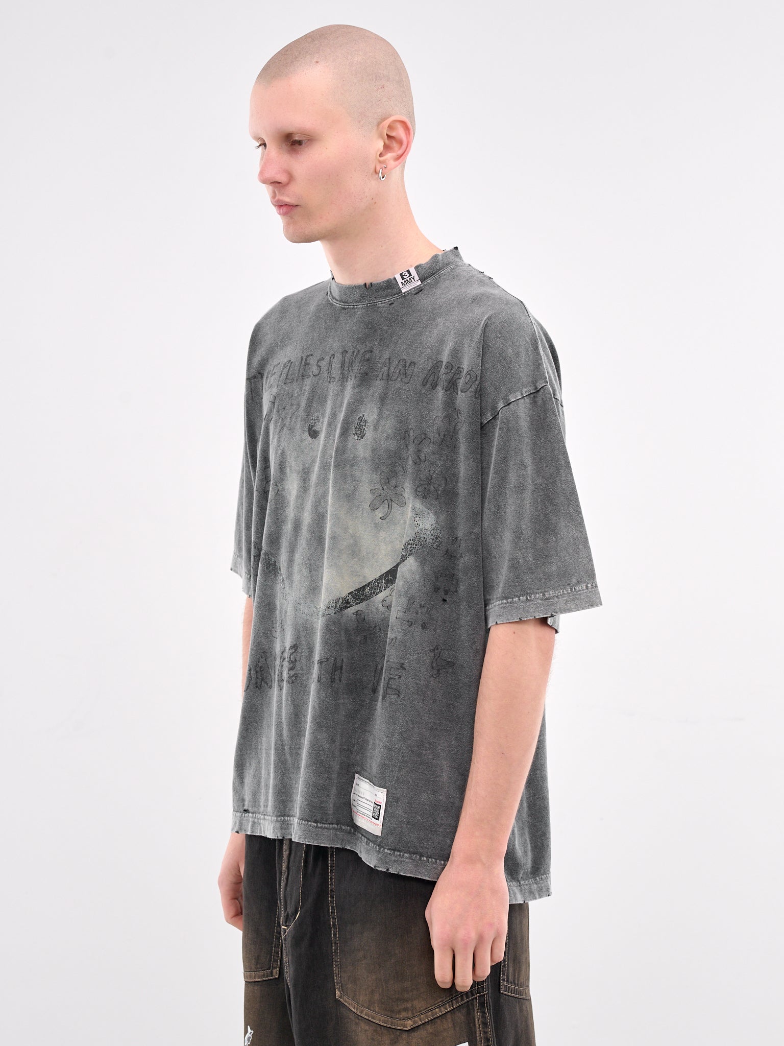 Distressed Scribble Graphic Tee (A14TS622-BLACK)