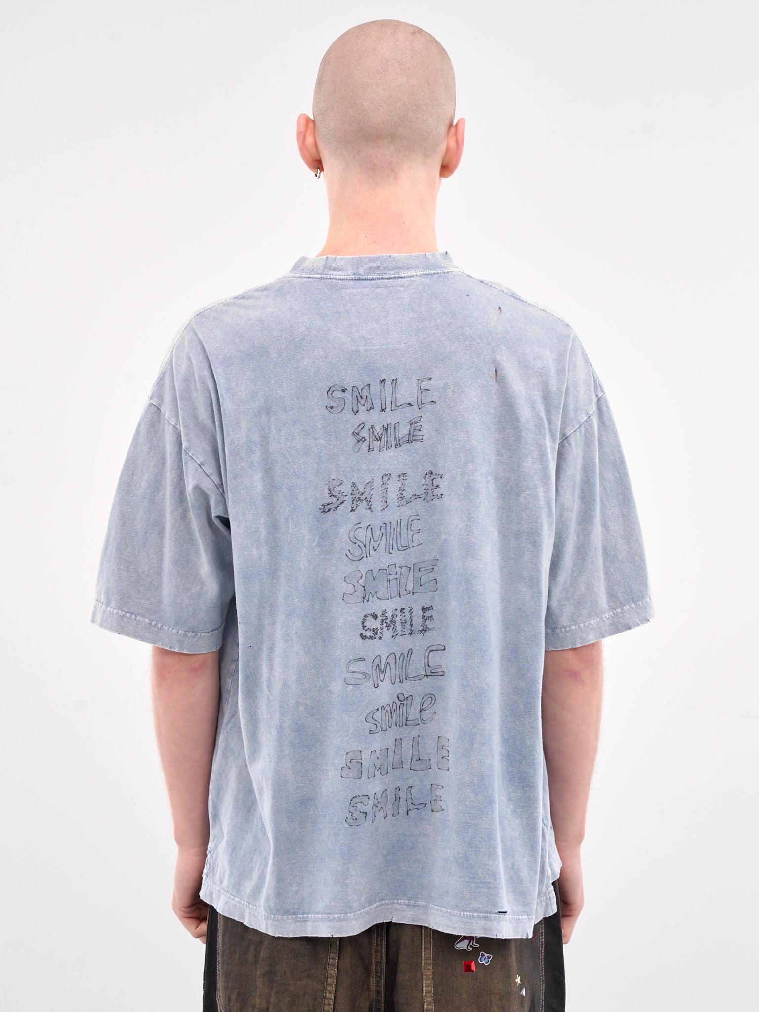 Distressed Scribble Graphic Tee (A14TS622-BLUE)