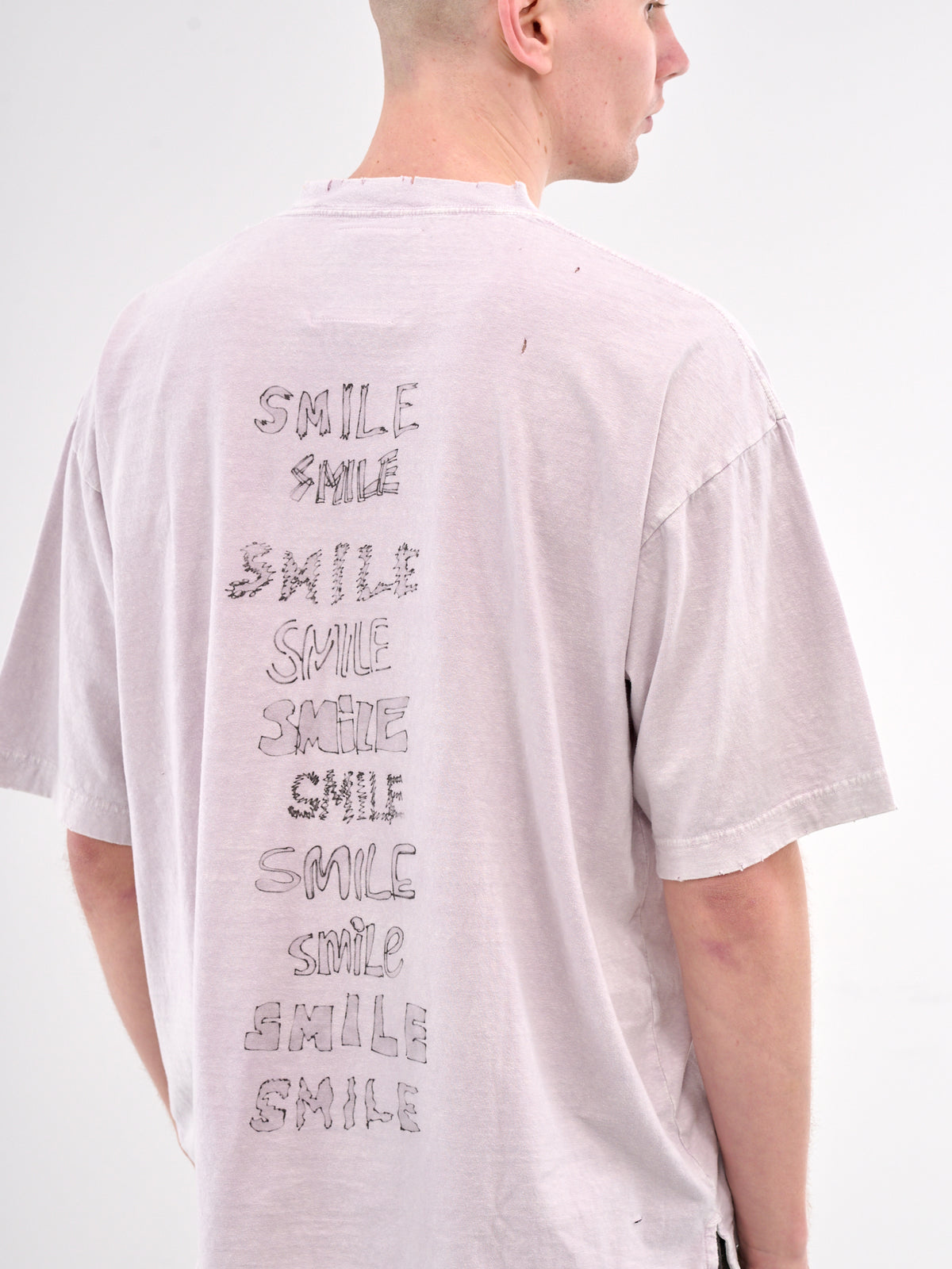 Distressed Scribble Graphic Tee (A14TS622-PINK)