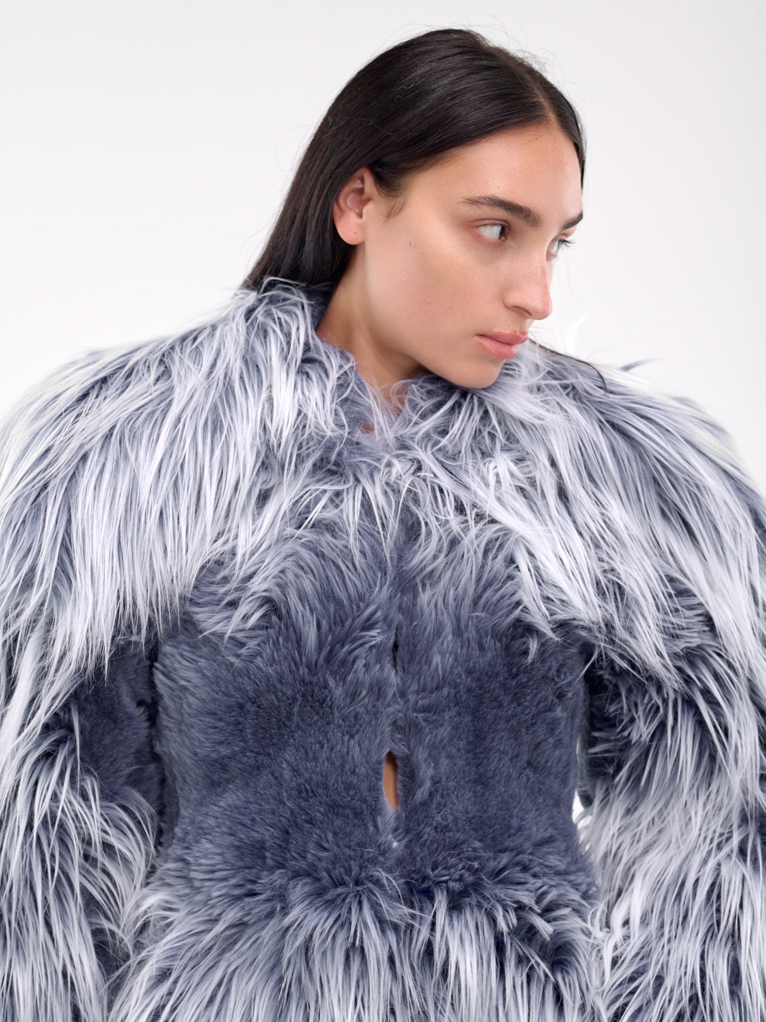 Faux Fur Jacket (A16453-0KNAB-BLUE)