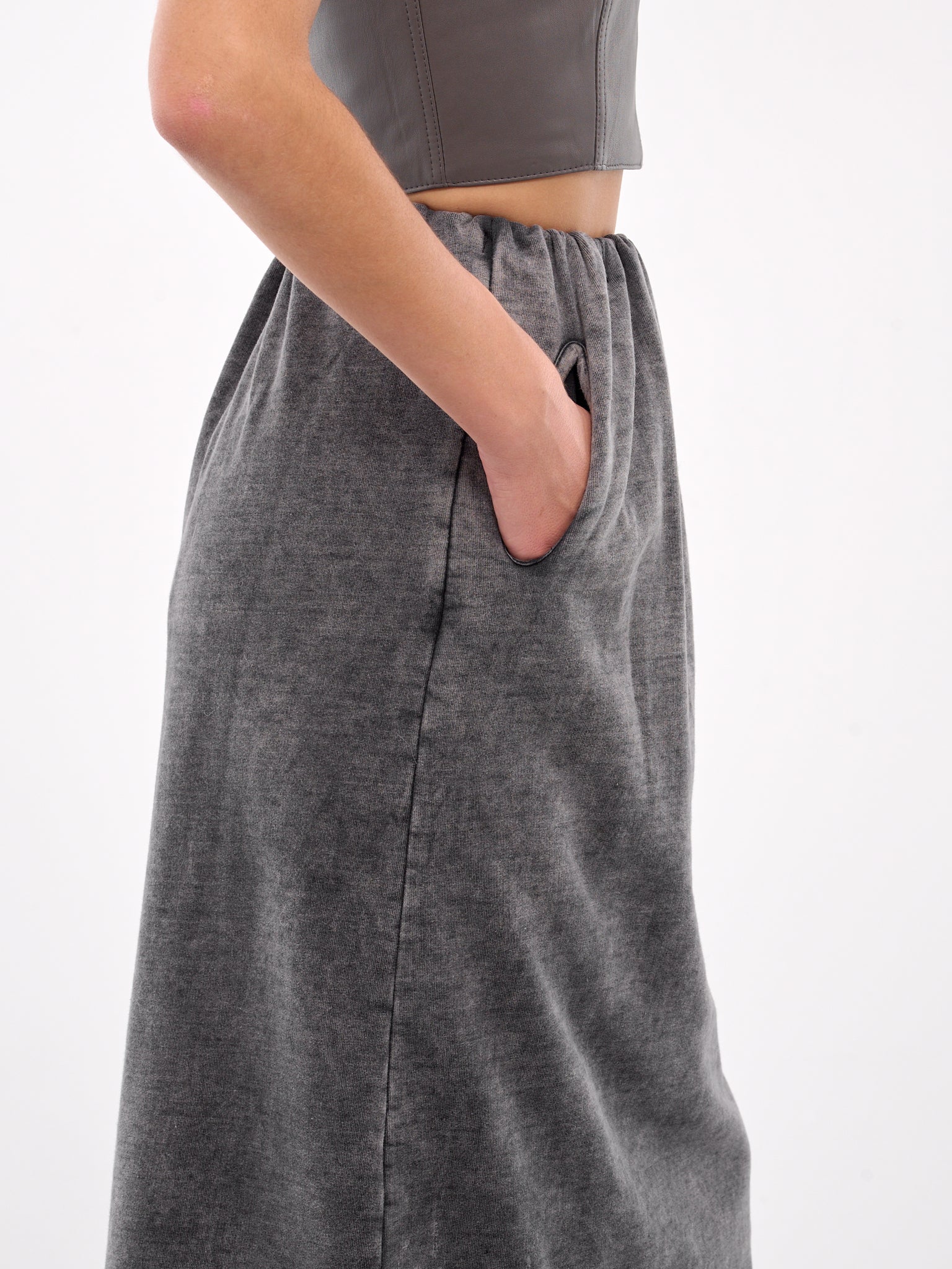 Elasticated Maxi Skirt (A16524-0EGBV-BLACK-DENIM)