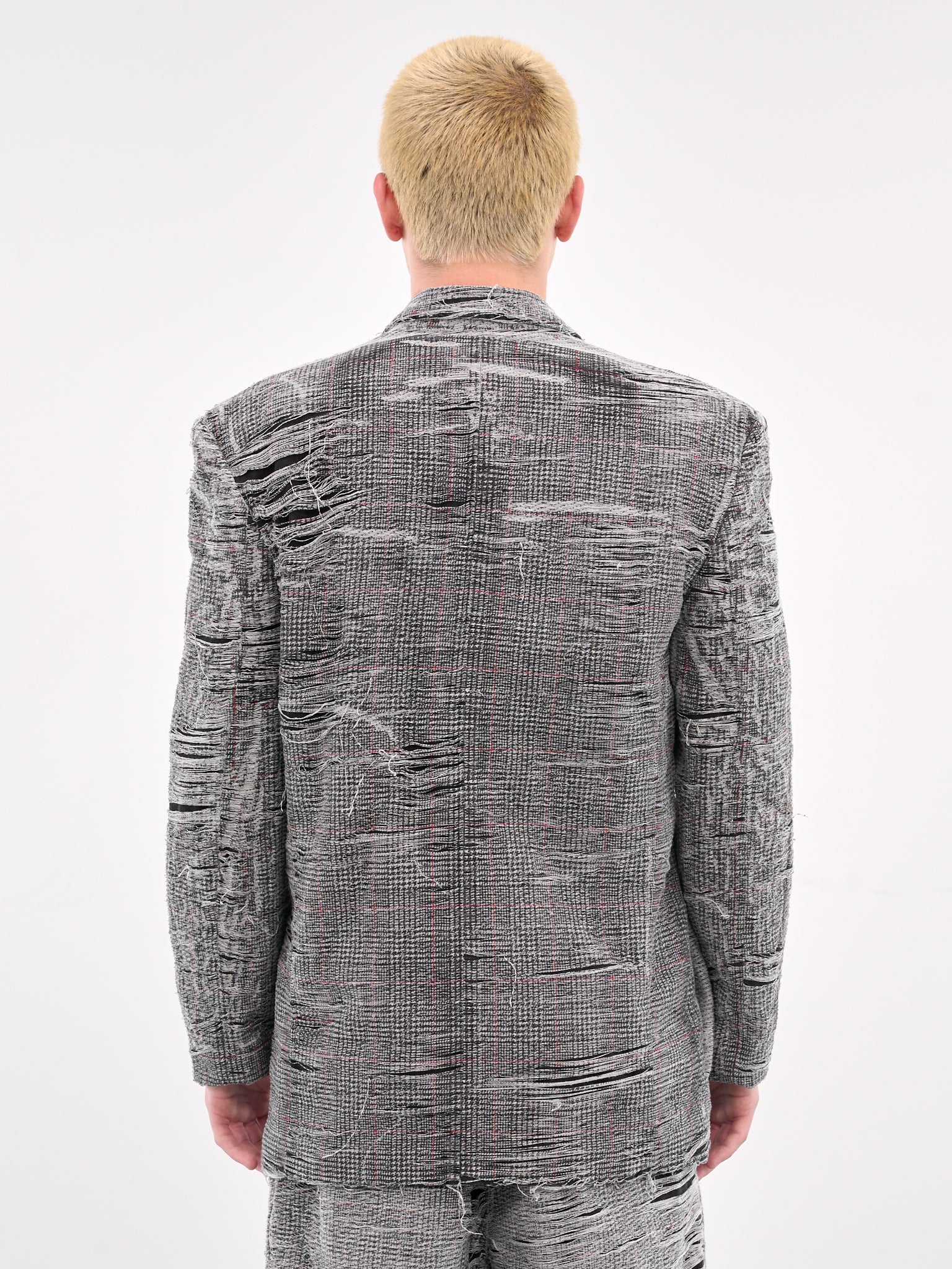 Distressed Double-Breasted Blazer (A18157-OCMBR-GREY)