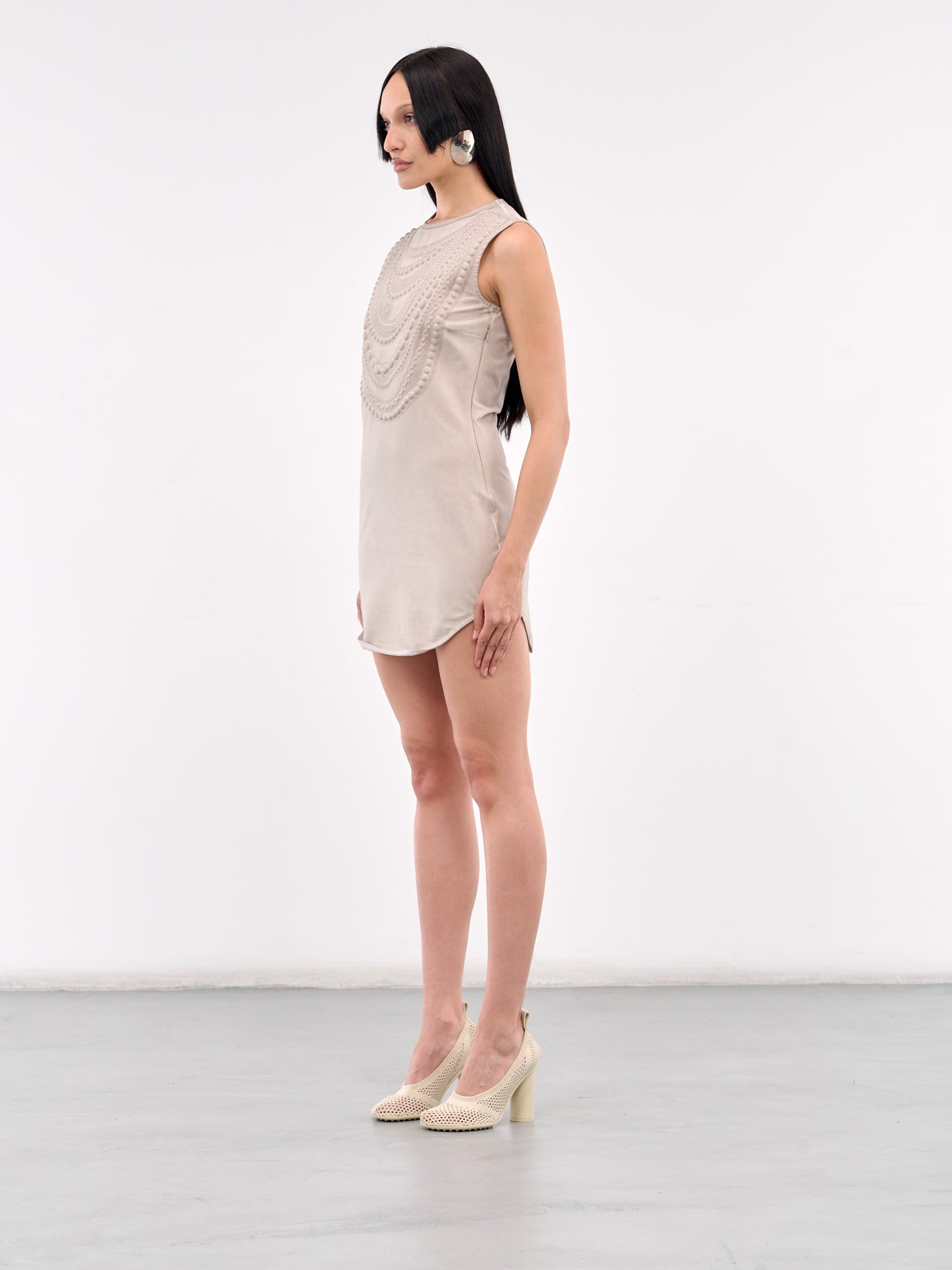 Trompe L'oeil Necklace Mini Dress (A18230-0BLBB-CHALK-WHITE)