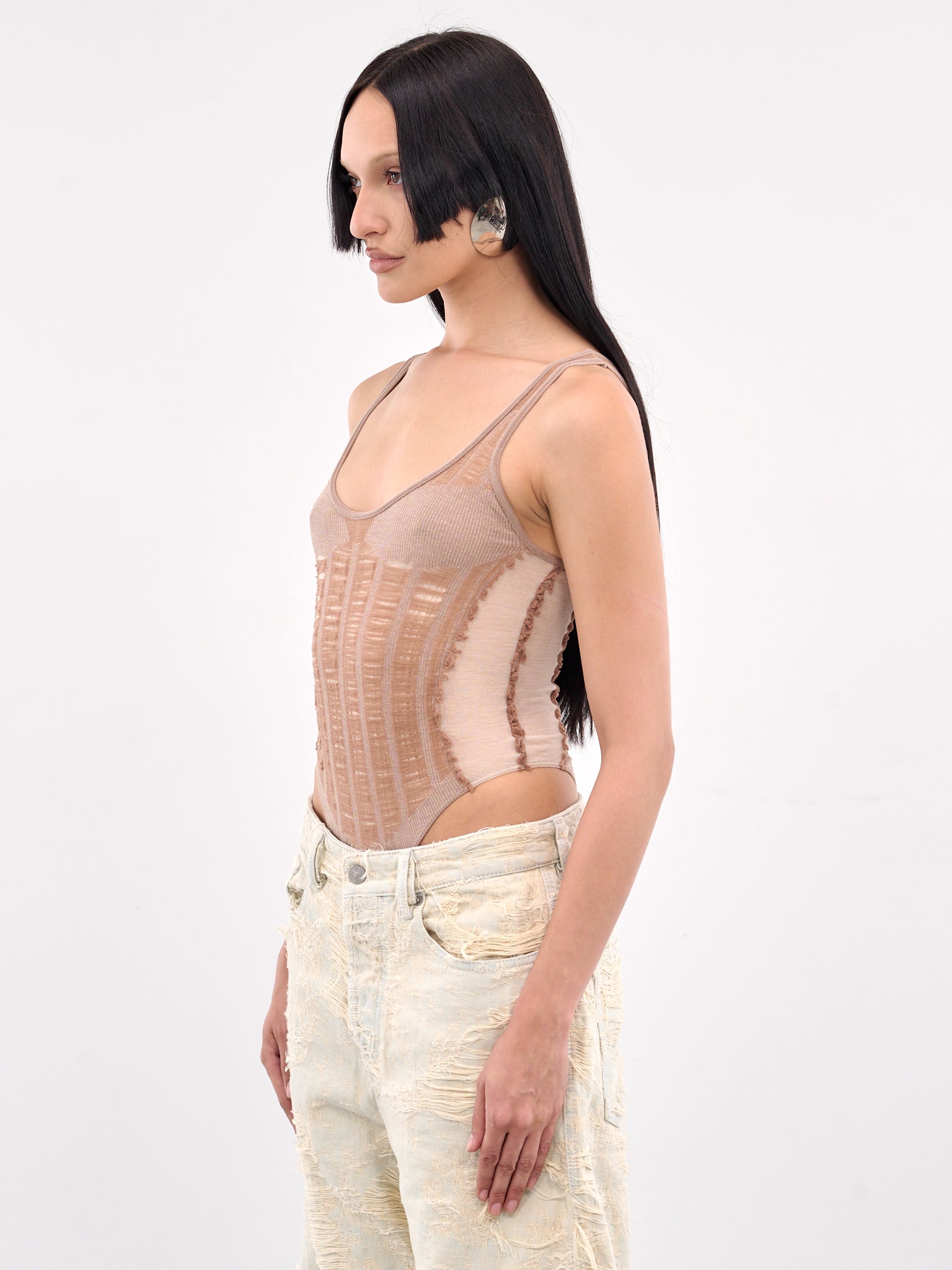 Distressed Knit Bodysuit (A18812-0BJBI-NUDE)