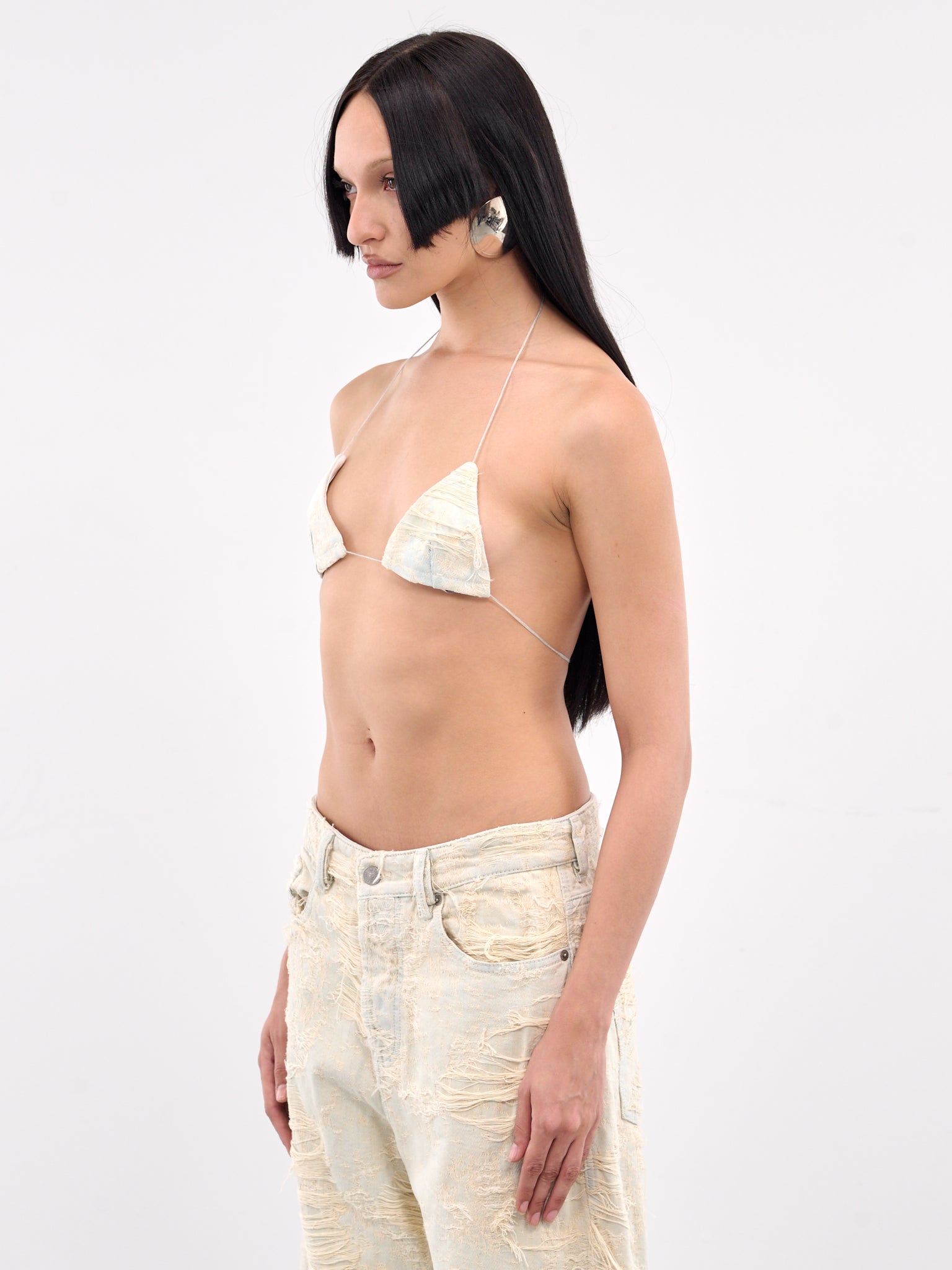 Distressed Denim Bra (A19062-09M40-DENIM)