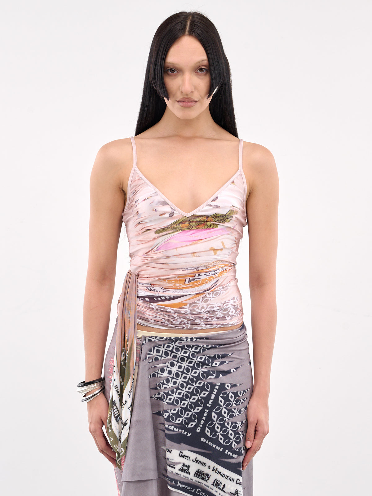 Draped Graphic Tank Top (A19134-0TKBL-PINK-WHITE)