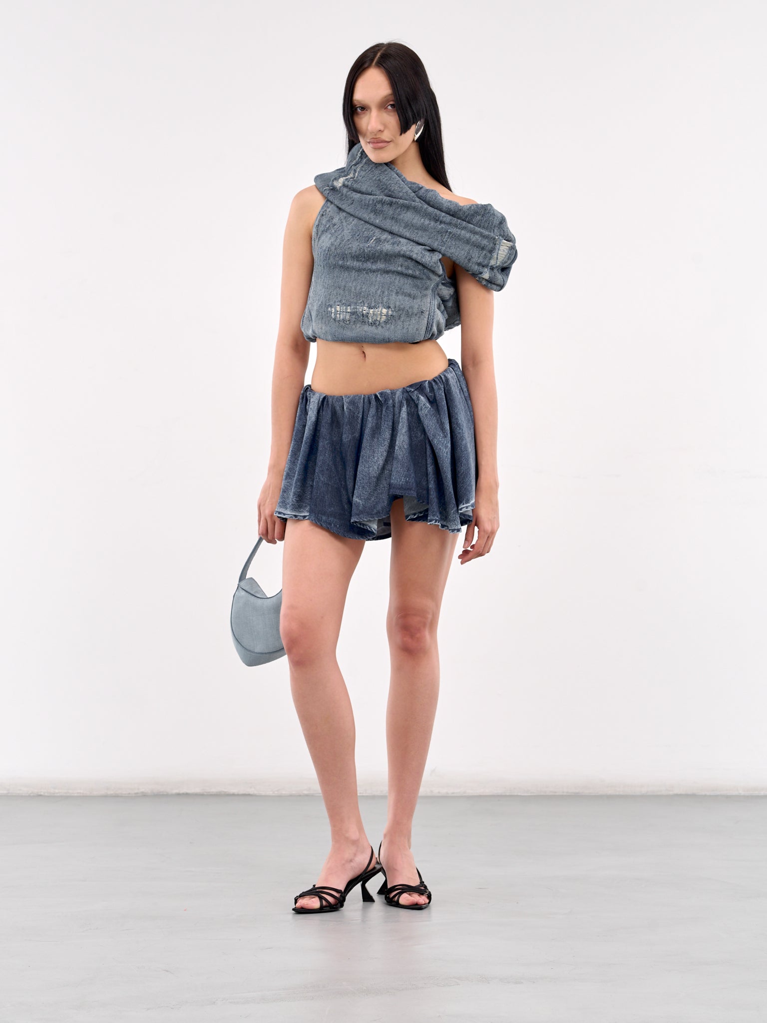 Ruffled Denim Mini Skirt (A19687-0CMBP-DENIM)