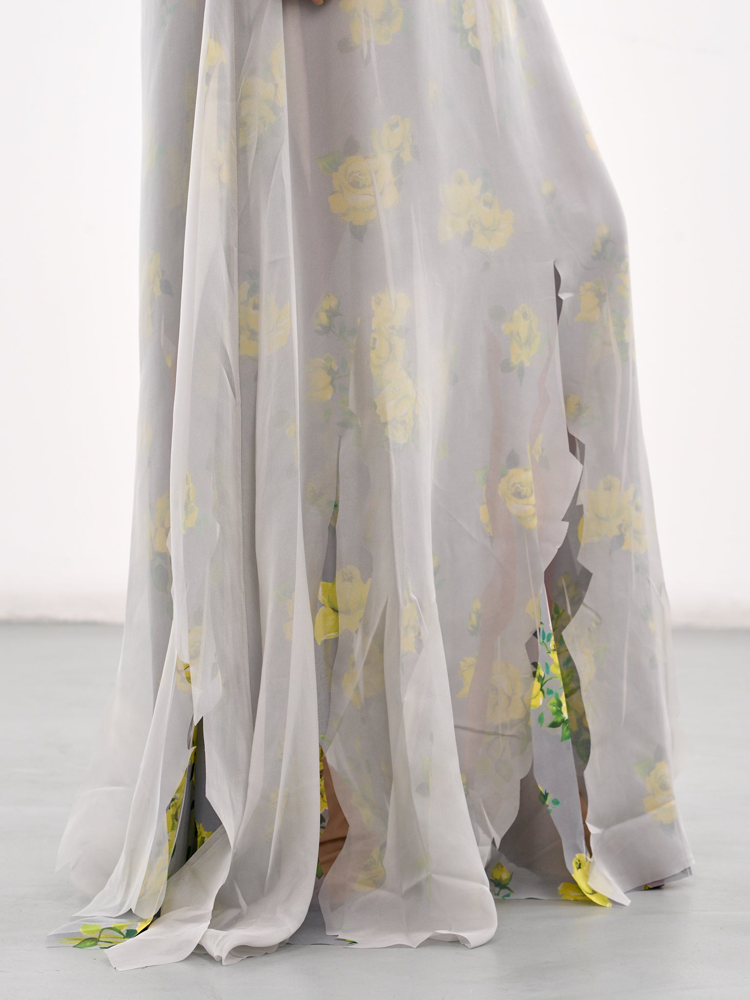 Layered Rose Maxi Dress (A20813-YELLOW-GREY)