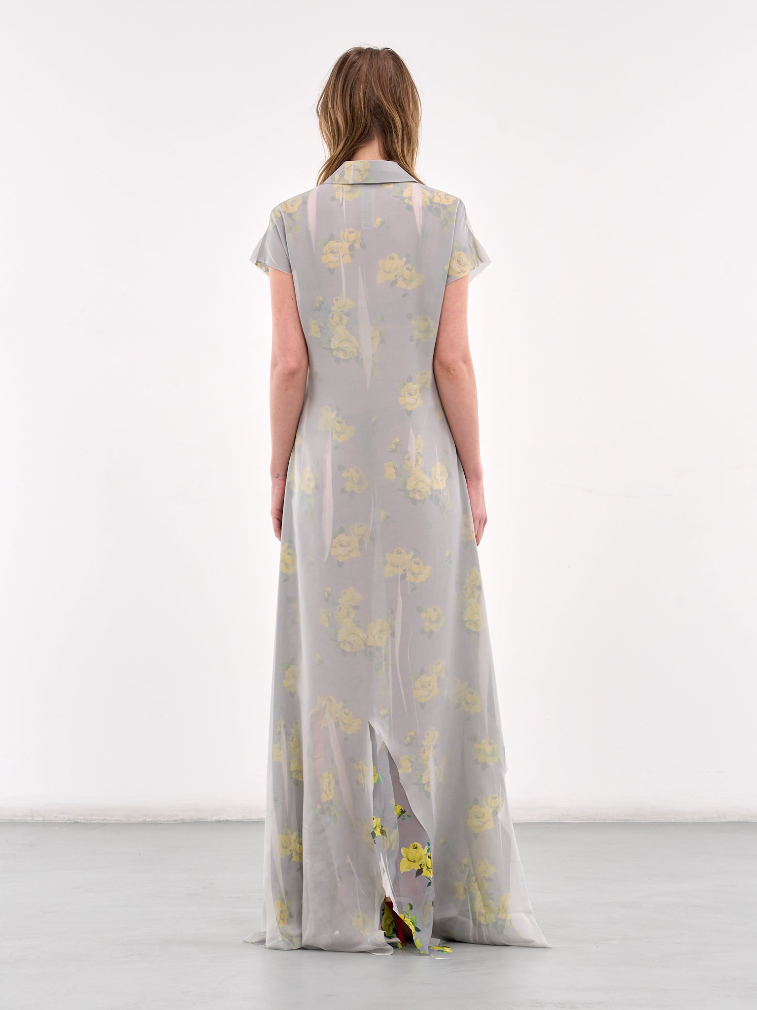 Layered Rose Maxi Dress (A20813-YELLOW-GREY)