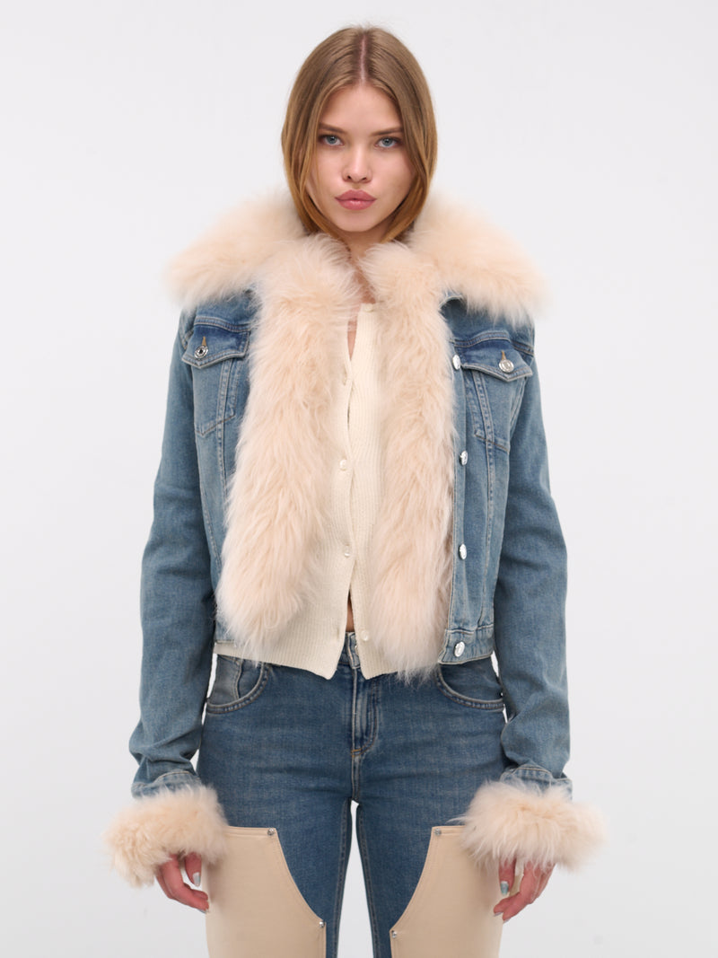 BLUMARINE Shearling Denim Jacket | H.Lorenzo - front